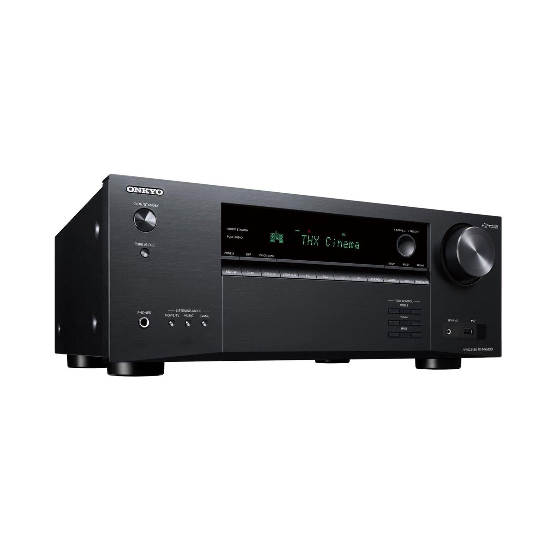 Onkyo TX-NR6100 7.2 Channel THX Certified Dolby Atmos AV Receiver - Premium Home Theater Sound System for Movies, Music & Gaming