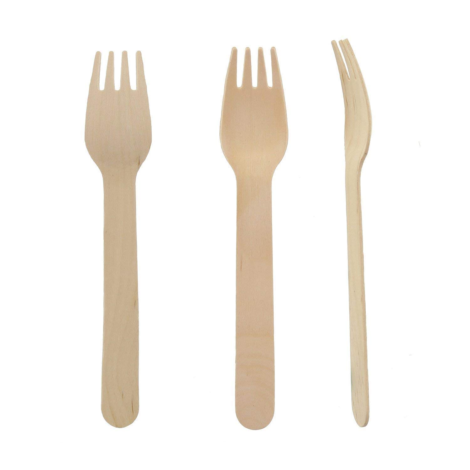 Eco-Friendly Disposable Wooden Forks - 250ct Biodegradable Plain Utensils for Parties, Picnics & Catering | Perfect Stix Green Fork 158-250ct
