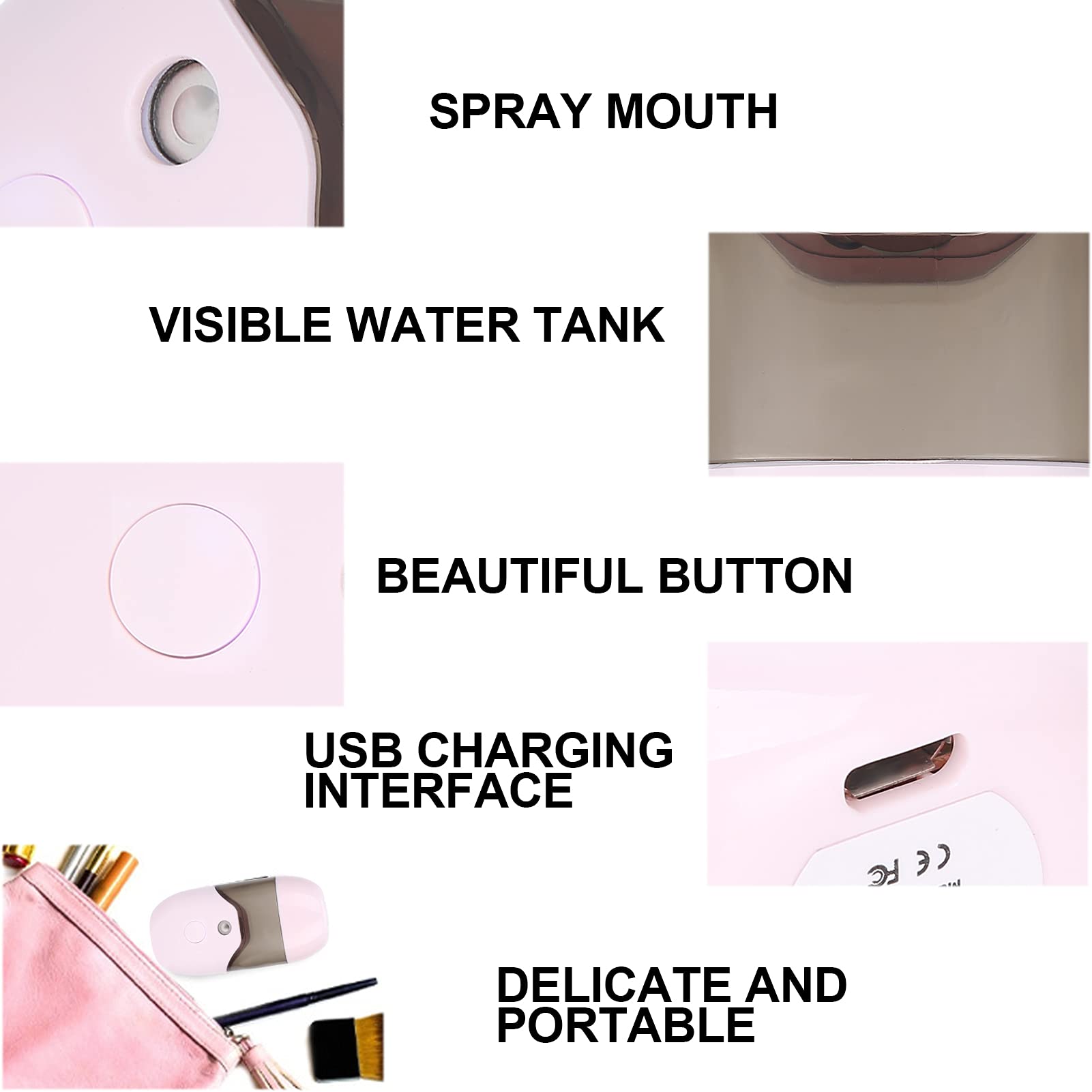 50ml Mini USB Rechargeable Facial Mist Sprayer - Portable Face Steamer for Skin Hydration & Moisturizing | Perfect for Makeup Setting, Skincare Routine & Eyelash Extensions Care | Home, Office & Travel Essential