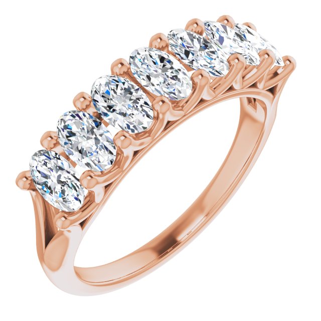 1.47 Carat Oval Cut Diamond Wedding Band - 7 Stone Split Shank Engagement Ring for Women, Bridal Jewelry, Anniversary Gift | Perfect for Proposals, Weddings & Special Occasions
