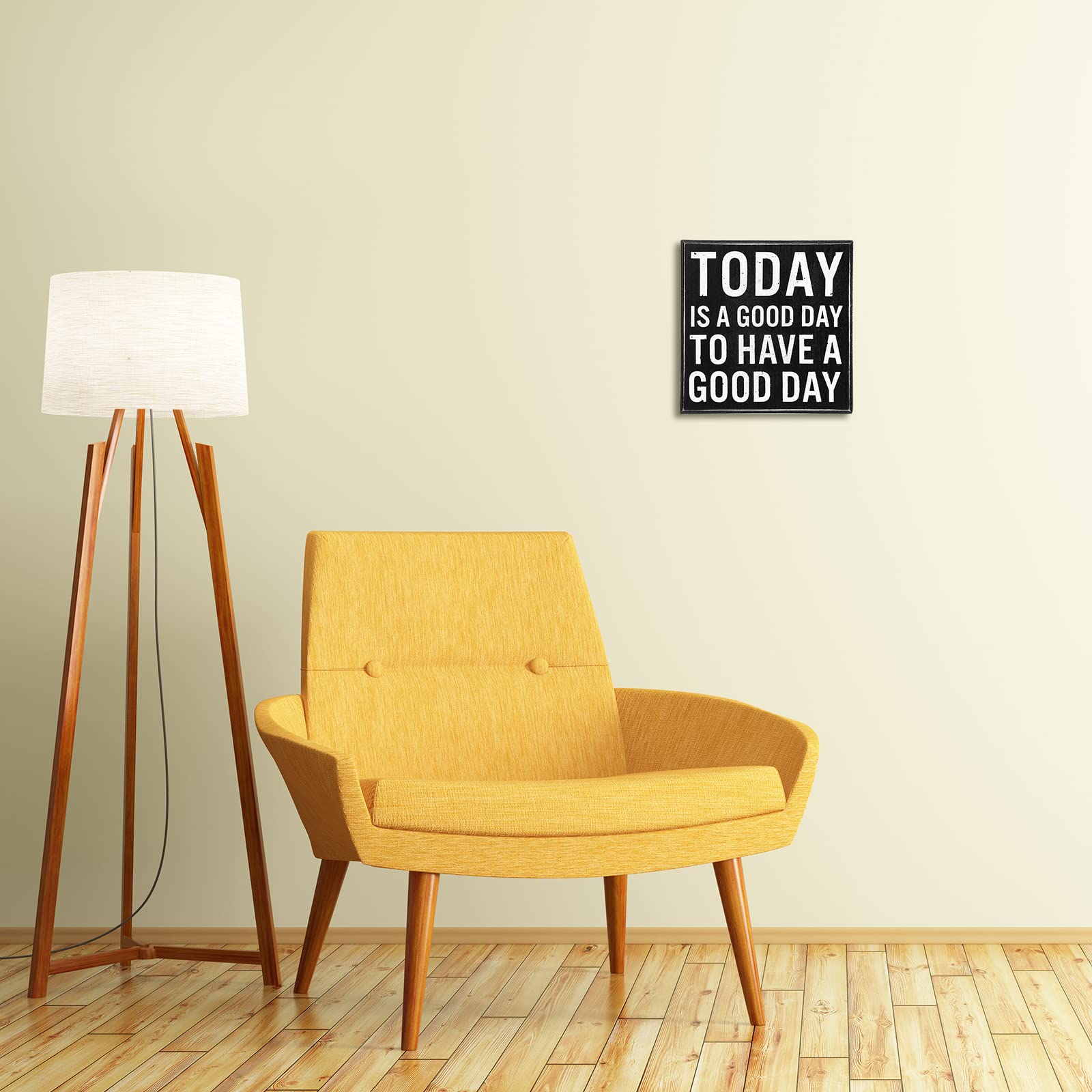 Today Is a Good Day to Have a Good Day - Motivational Wooden Office Desk Sign - Funny Farmhouse Decor - Inspirational Gift for Women - Black Backing - Perfect for Home Office, Shelf & Workspace Decor
