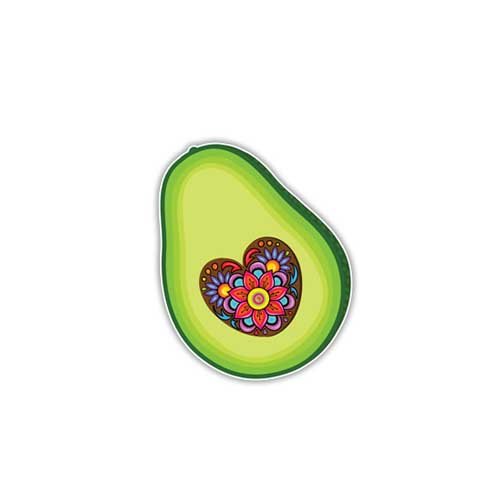 Avocado Heart Sticker - Waterproof Vinyl Decal for Laptop, Car, Window | Cute Fruit Design by Megan J Designs™ - Perfect for Laptop Decoration, Water Bottles & DIY Crafts