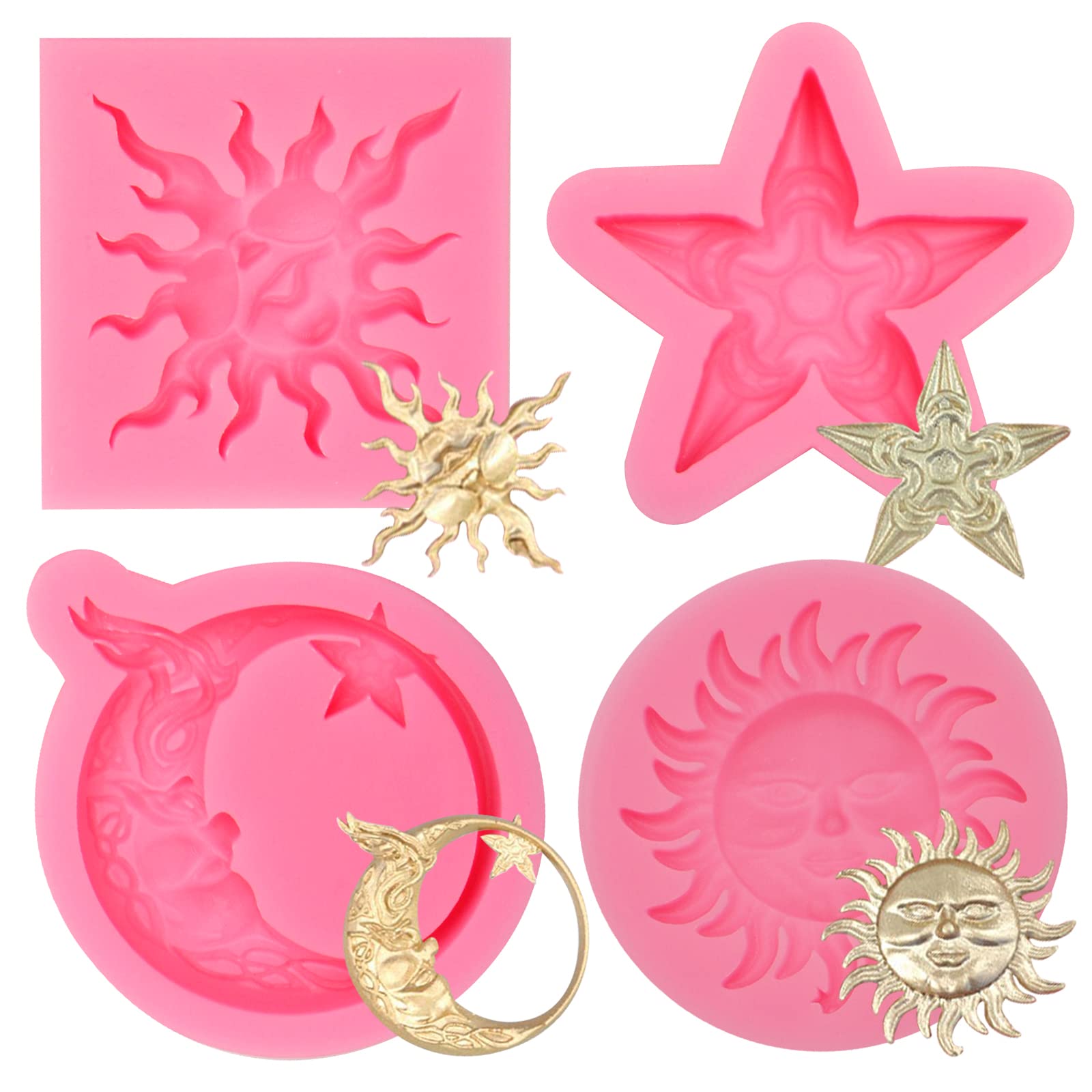 Sun God & Moon God Silicone Fondant Molds - Ancient Greek Mythology Chocolate Candy Molds for Cake Decorating, Cupcake Toppers, Clay & Resin Crafts - Perfect for Birthday Parties, Wedding Cakes, and DIY Baking Projects