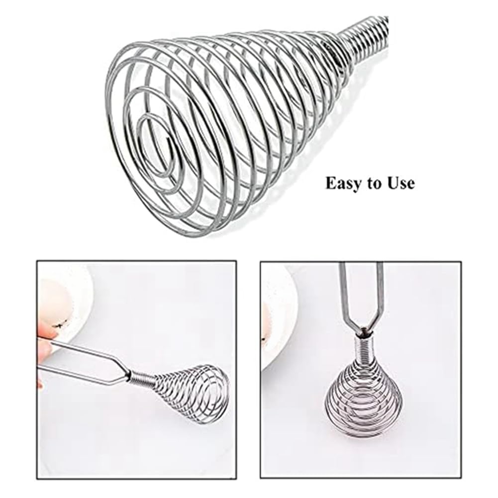 Stainless Steel Spring Coil Whisk - Hand Mixer for Cream, Eggs & Baking - Durable Kitchen Tool for Mixing, Beating & Whipping - Perfect for Baking, Cooking & Dessert Making