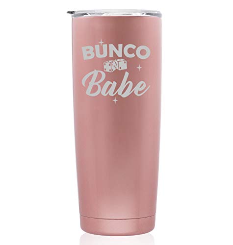 Rose Gold Double Wall Vacuum Insulated Stainless Steel Tumbler - 20oz Skinny Travel Mug for Hot & Cold Drinks - Perfect for Office, Gym, Commuting & Outdoor Activities