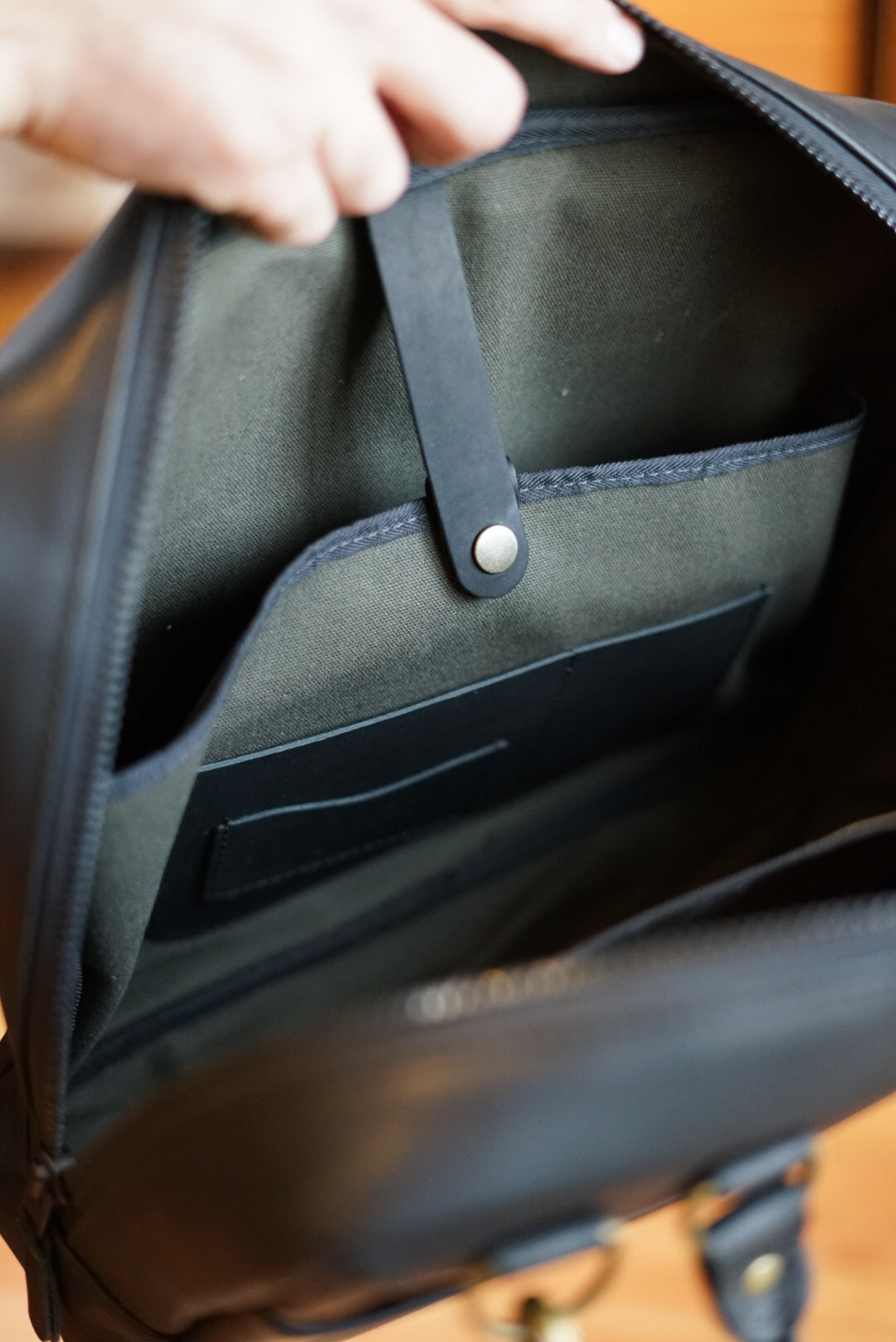 Professional Business Bag for Men & Women - Flat Black with Brush Brass Hardware - Stylish Work Tote for Office, Commute & Business Travel