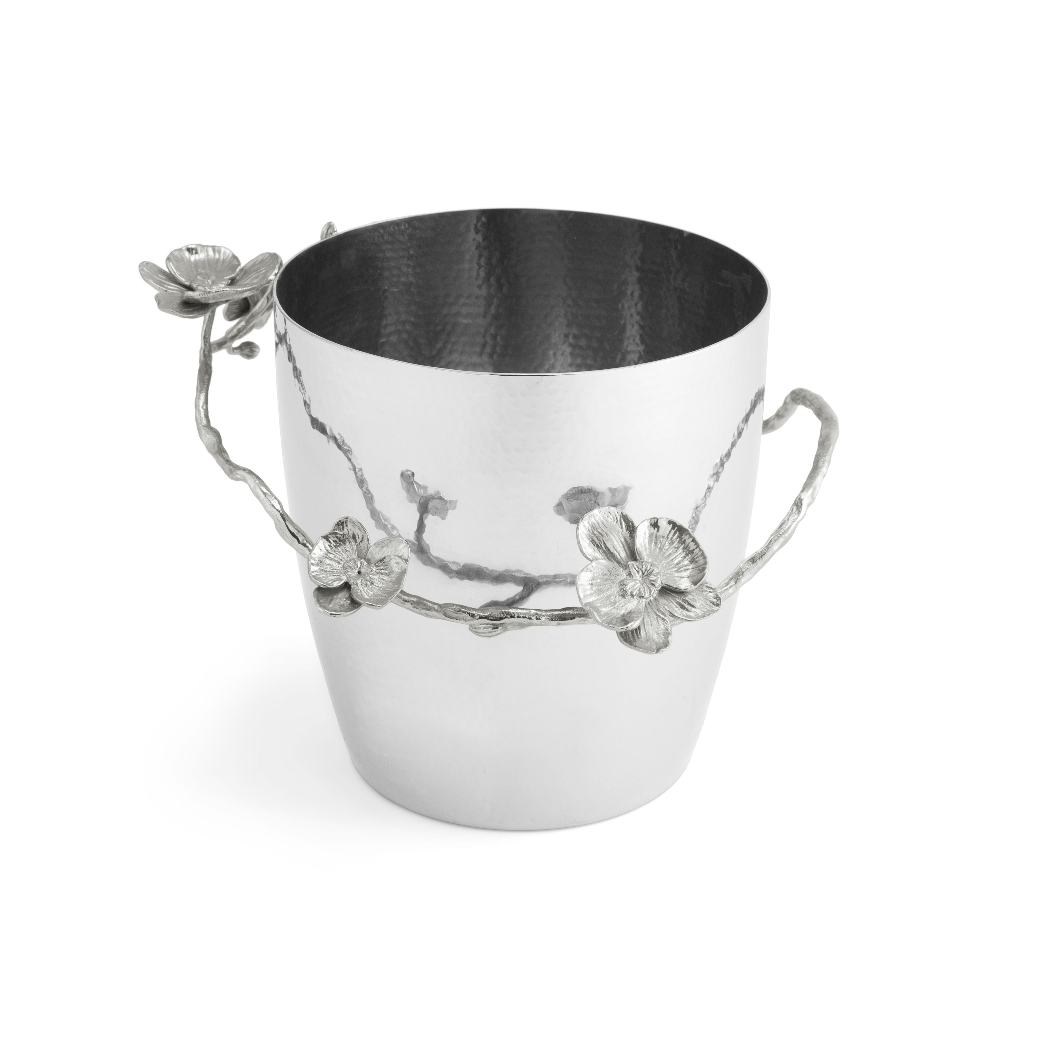 White Orchid Champagne Bucket - Elegant Ice Bucket for Wine & Champagne - Perfect for Weddings, Parties & Romantic Dinners