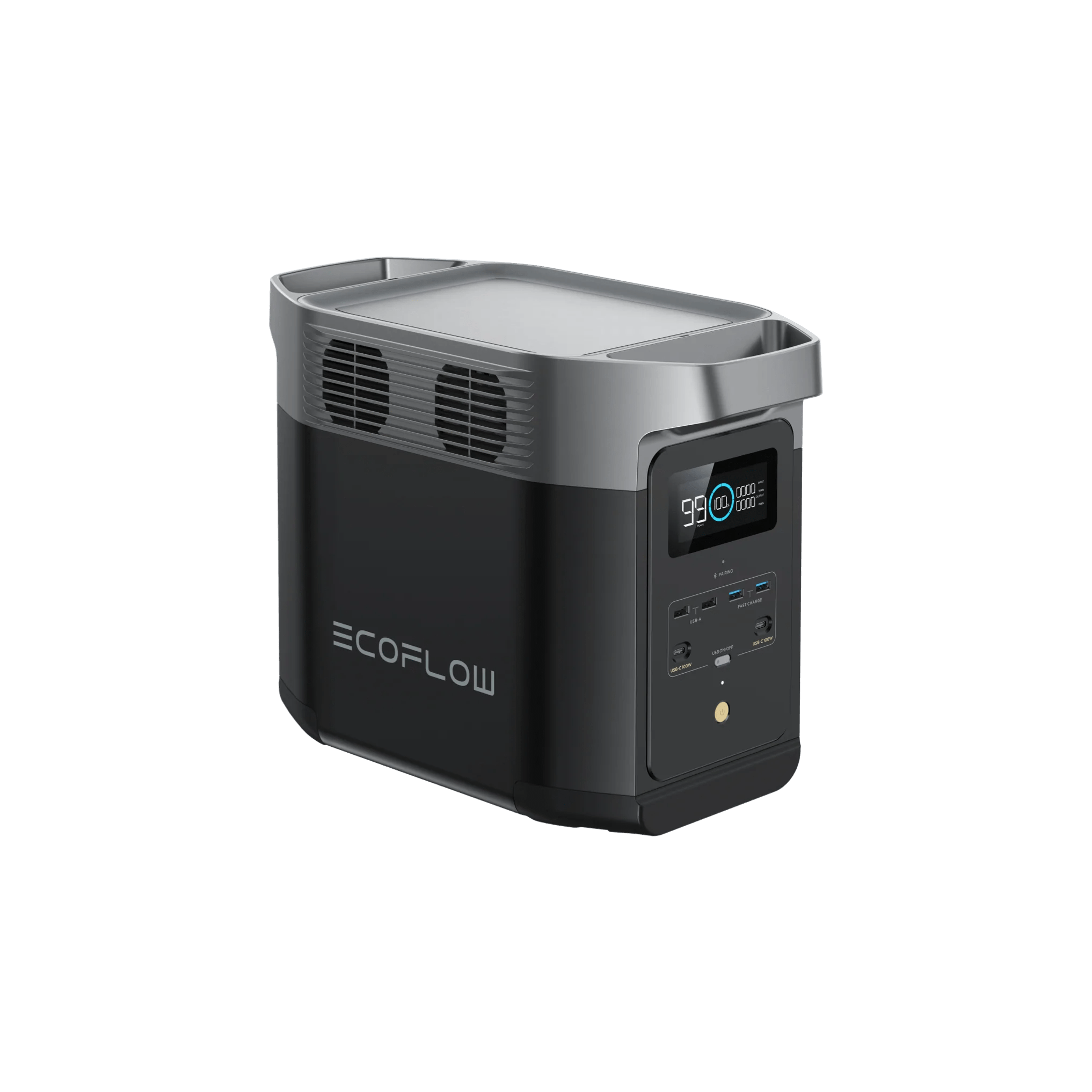 EcoFlow DELTA 2 Portable Power Station with Extra Battery - 2048Wh Capacity, 1800W Output, 100W Solar Panel Kit - Solar Generator for Home Backup, Camping, RV & Emergency Power Supply
