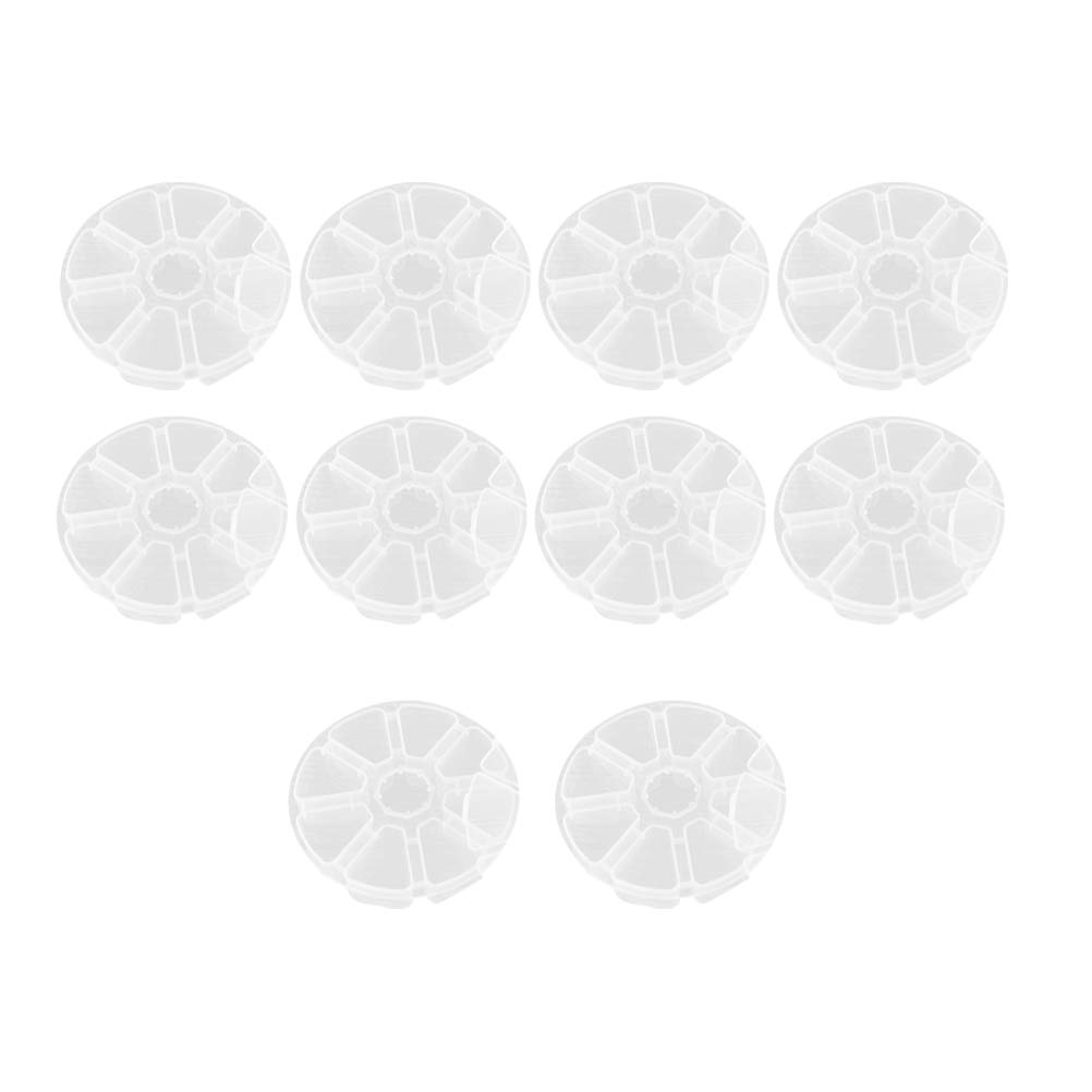 10-Piece White Plastic Desktop Pill Organizer Box with 8 Compartments - Perfect for Daily Medication, Vitamins, and Small Jewelry Storage
