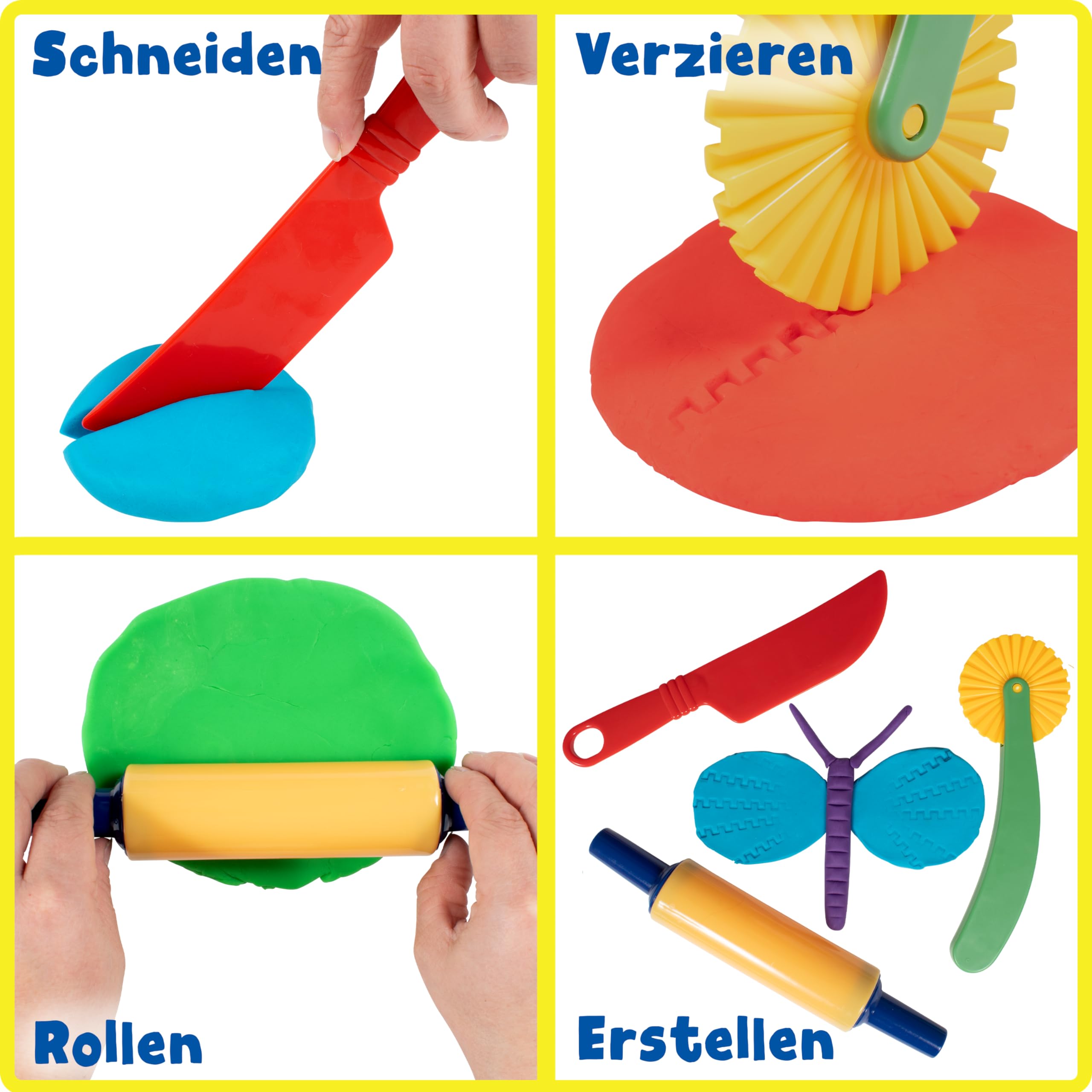 READY 2 LEARN Dough Tools Set of 6 - Kids Arts & Crafts Sculpting Kit with Rollers, Cutters, Molds for Pottery & Play Dough - Perfect for Classroom, Homeschool & Creative Play