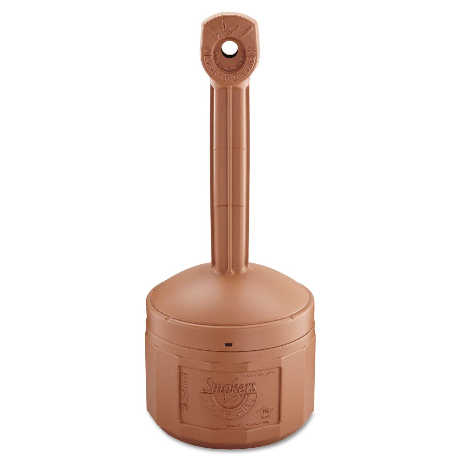 JUS26800T Smokers Cease-Fire Cigarette Butt Receptacle - Portable Outdoor Ashtray for Patio, Beach, Camping & Car - Eco-Friendly Metal Cigarette Disposal Bin with Lid