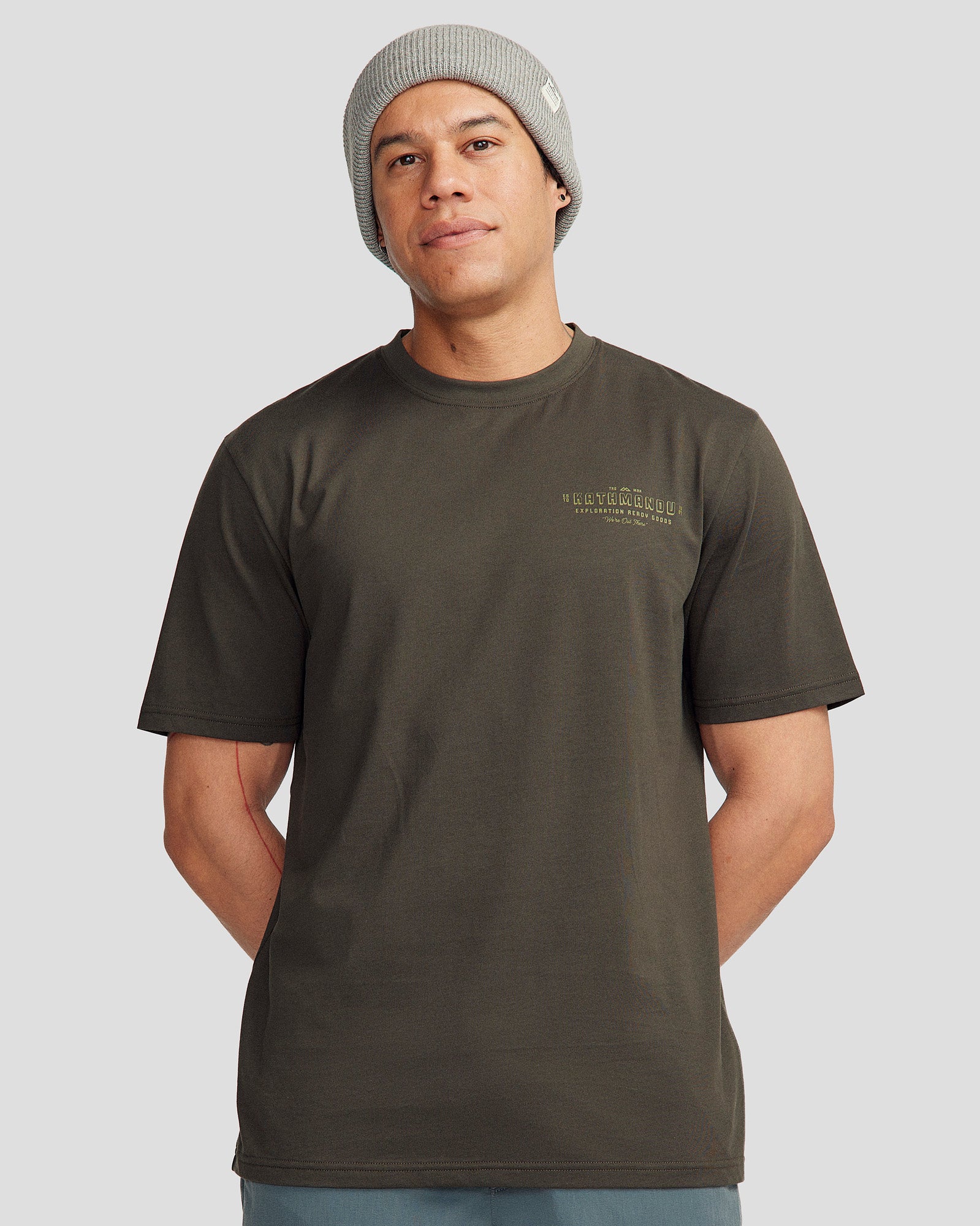 Men's Organic Cotton Exploration T-Shirt - Dark Moss - Comfortable & Eco-Friendly Casual Wear for Outdoor Adventures & Daily Use