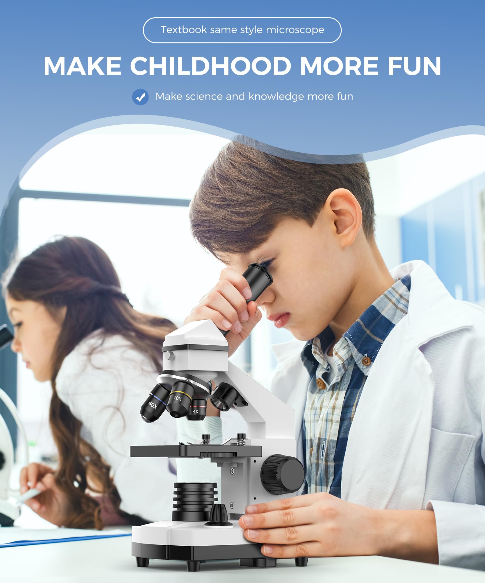 100X-2000X Magnification Microscope for Kids, Students & Adults - Professional Biological Compound Microscope with LED Illumination for School, Lab & Home Science Education | Includes Prepared Slides & Smartphone Adapter (Perfect for Classroom Experiments, Homeschool Learning & Scientific Discovery)