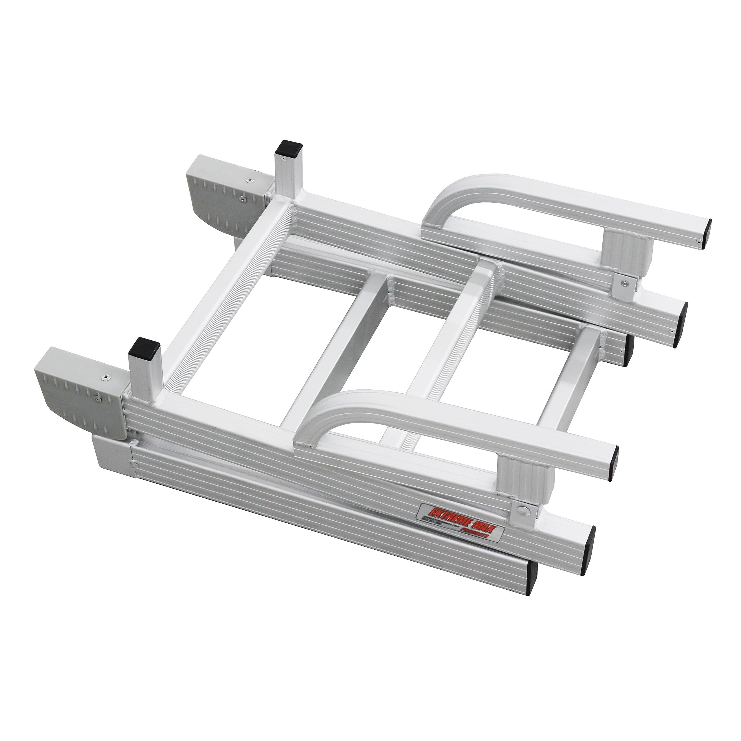 Extreme Max 3005.4089 Aluminum 4-Step Compact Folding Pontoon Boarding Ladder - Lightweight & Durable Boat Accessory for Easy Boarding from Water | Perfect for Fishing, Swimming & Water Sports