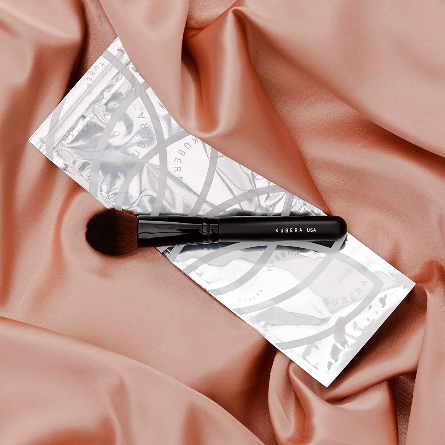 KUBERA Vegan Cruelty-Free Face Powder Blush Brush - 100% Synthetic Small Pointed Makeup Brush for Precision Application & Blending | Made in USA | Perfect for Contouring, Highlighting & Everyday Makeup