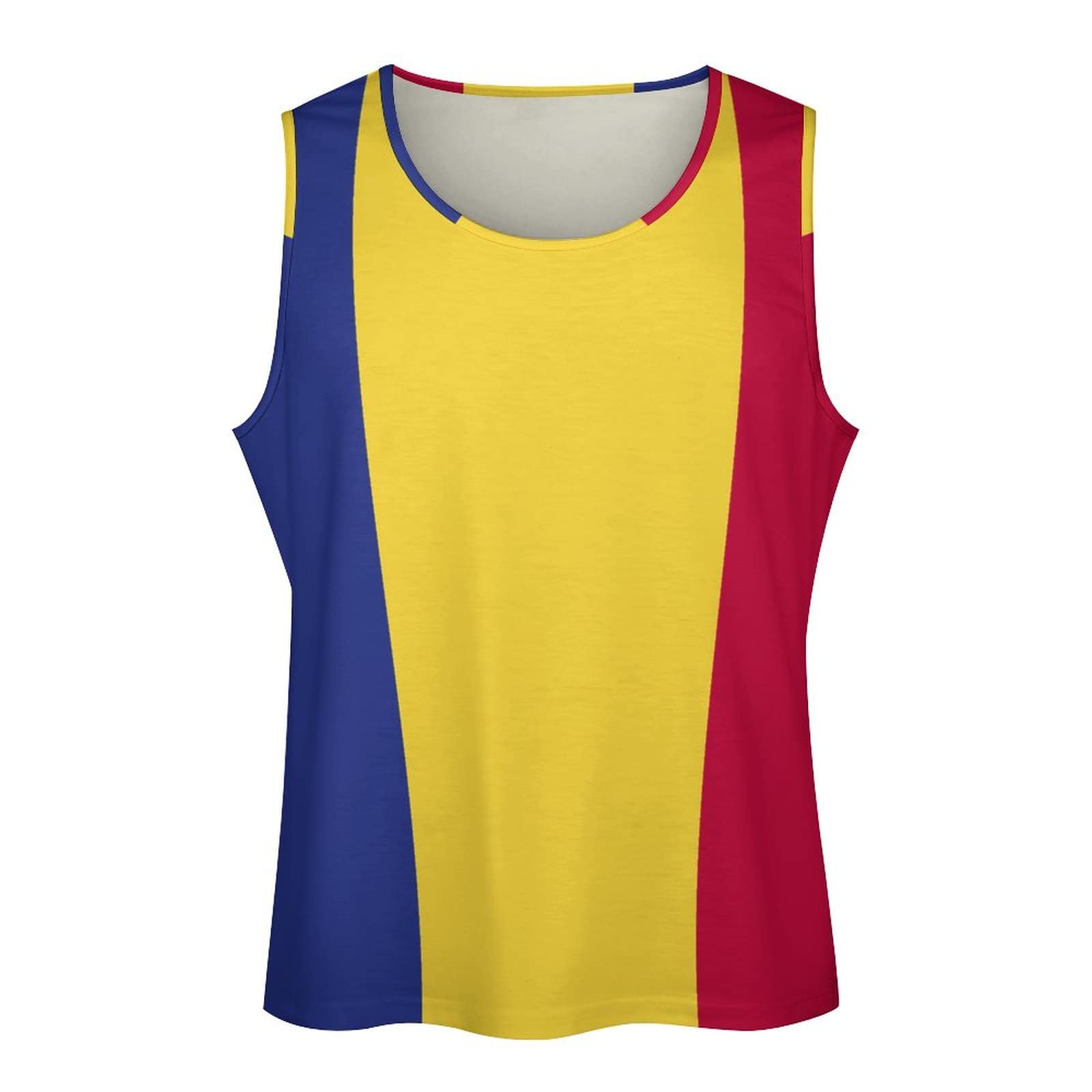 Romanian Flag Tank Top for Men - Quick Dry Gym Shirt for Workouts & Summer
