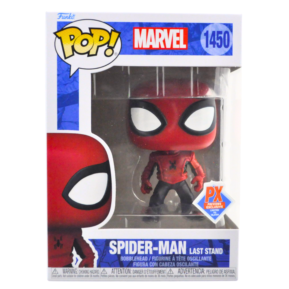 Funko Pop! Spider-Man (Last Stand) #1450 - Previews Exclusive Limited Edition of 15,000 - Marvel Collectible for Display & Gifting