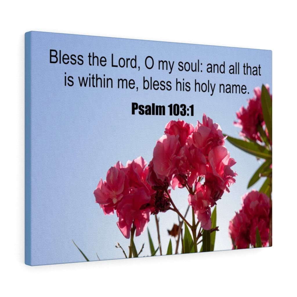 Bless The Lord Bible Verse Canvas - Psalm 103:1 Christian Wall Art for Home Decor, Church & Gift Giving | Inspirational Scripture Print for Living Room, Bedroom & Office