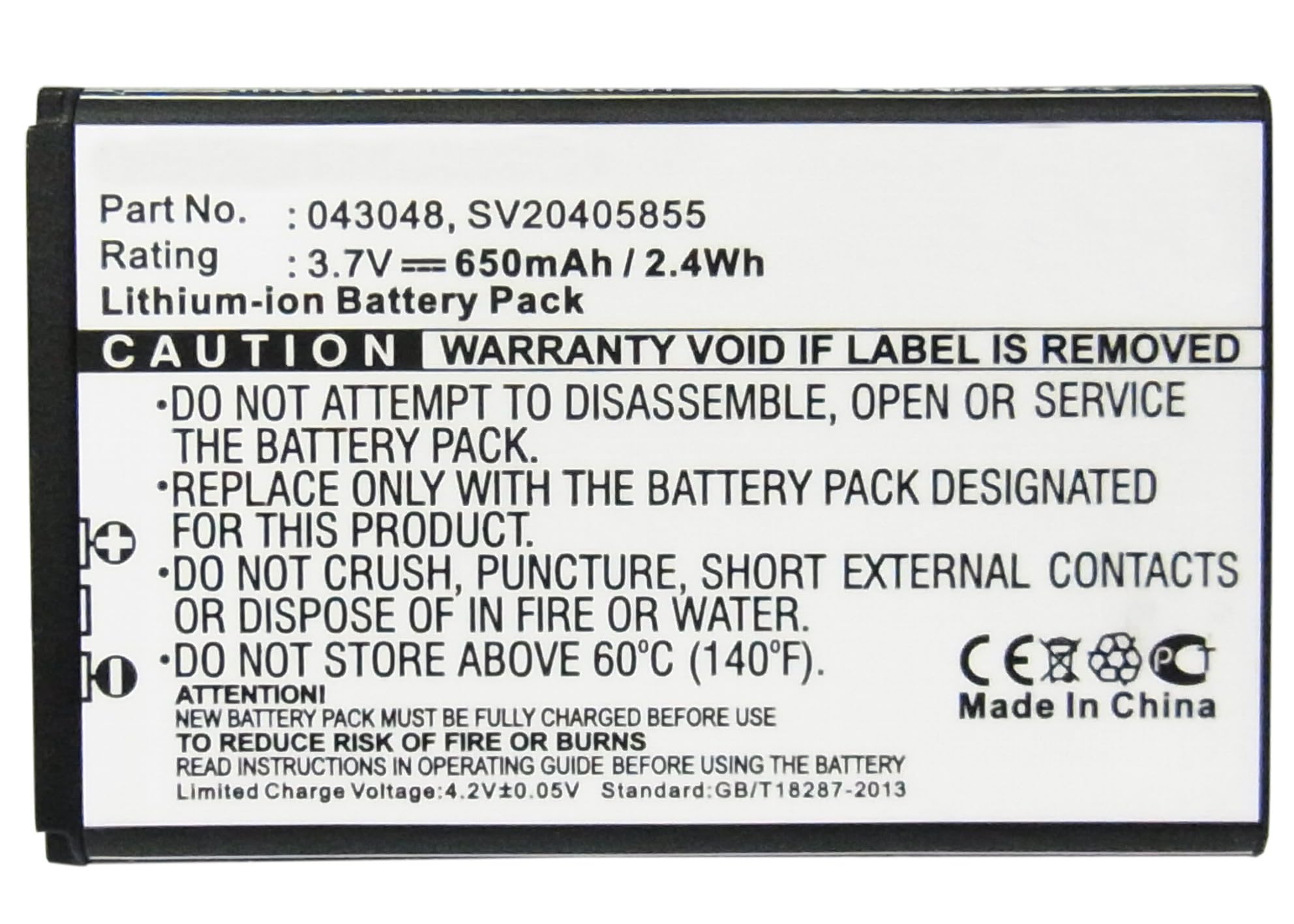 Synergy Digital Cordless Phone Battery - 650mAh Li-ion 3.7V Replacement for Swissvoice 43048 & 043048 - Long Lasting Power for Swissvoice Phones - Perfect for Home & Office Communication
