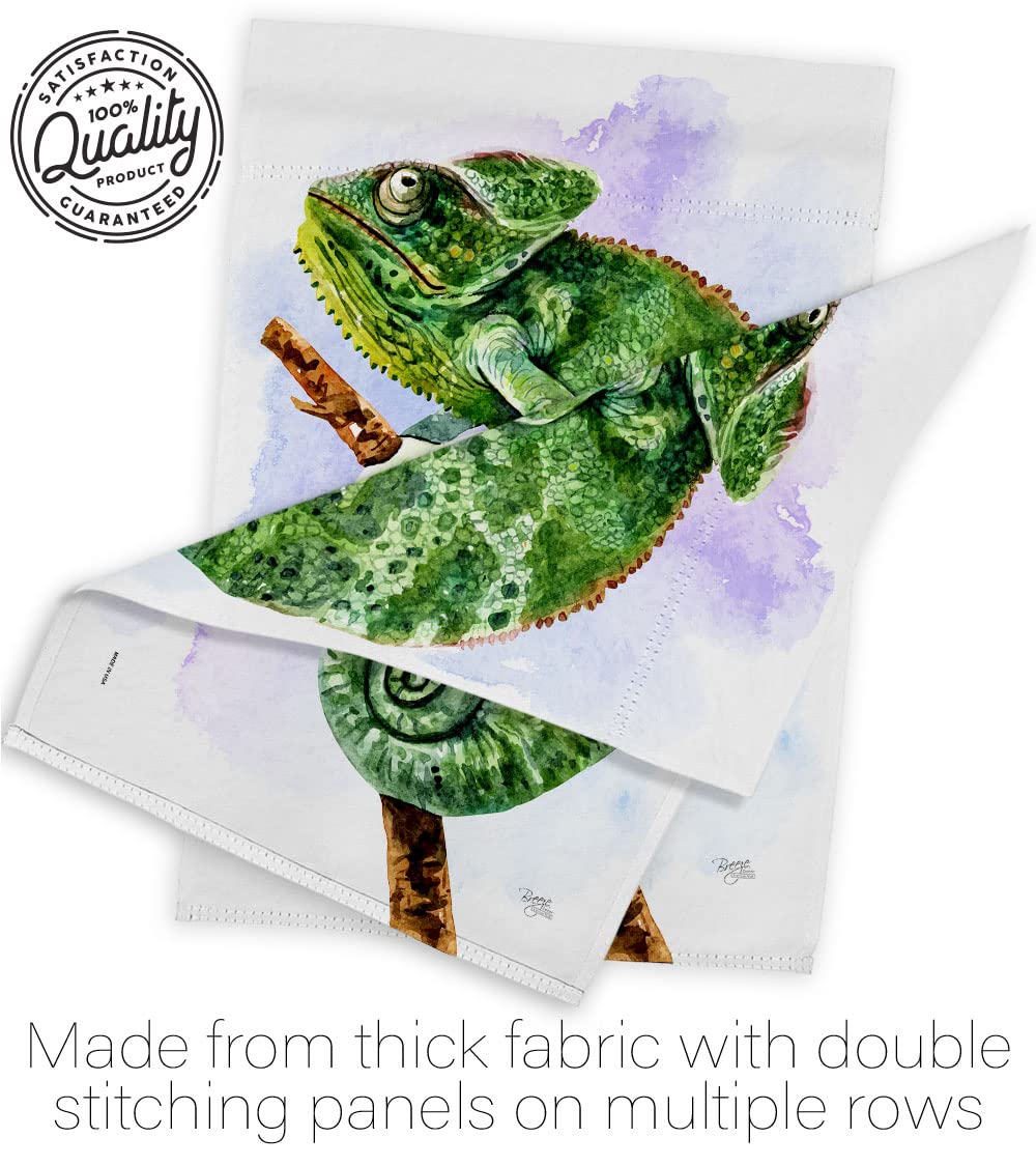 Breeze Decor Chameleon House Flag Pack - Double-Sided Garden Yard Decor for Outdoor Nature Lovers