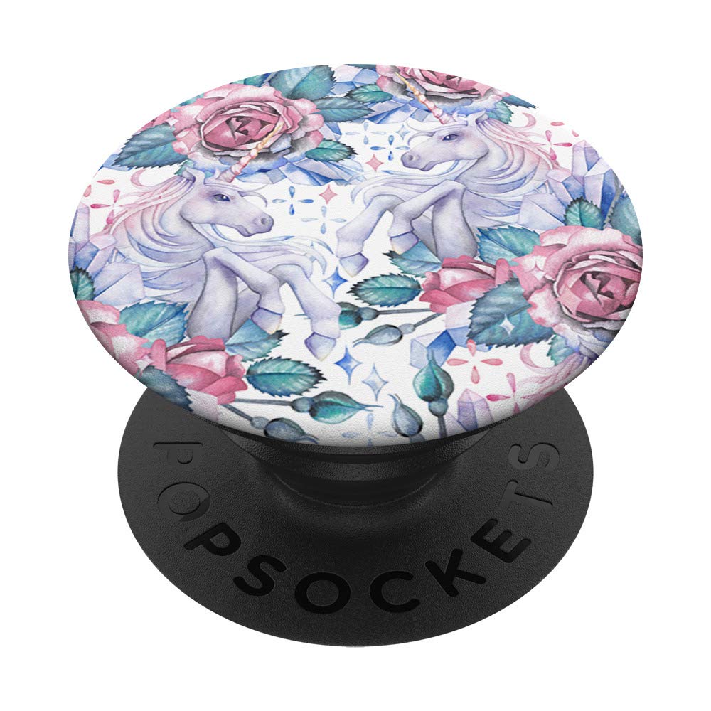Unicorns & Roses Phone Stand Holder for Mobile Devices - Compatible with PopSockets Grip & Stand for iPhone, Android Smartphones & Tablets - Perfect for Desk, Car, Bedside & Office Use