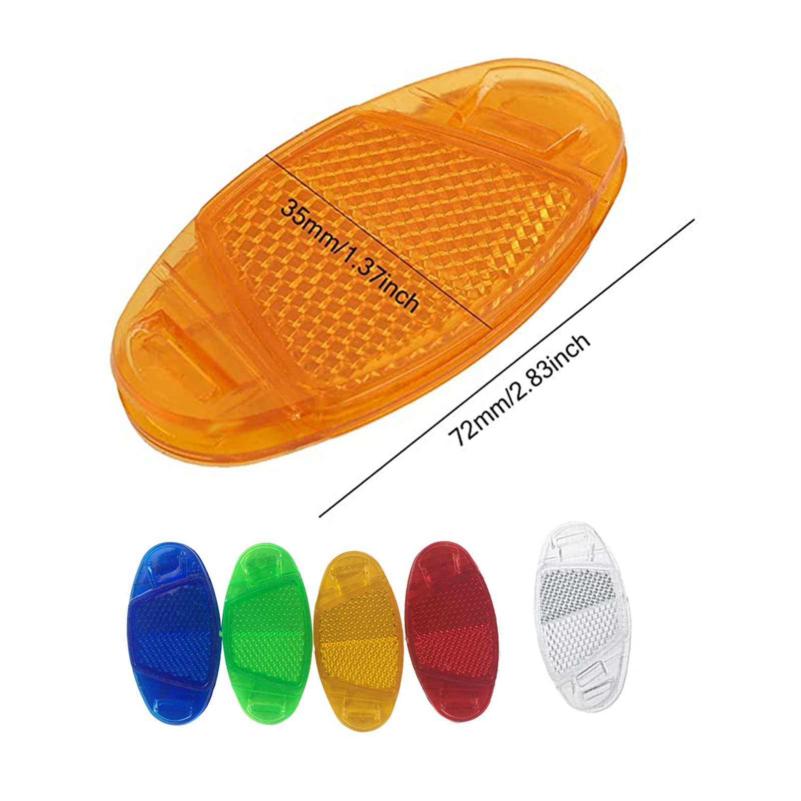 8-Piece Oval Reflector Bicycle Spoke Wheel Accessories - High Visibility Safety Reflectors for Mountain Bikes, Road Bikes & Commuting - Blue Warning Lights for Night Riding & Cycling Safety