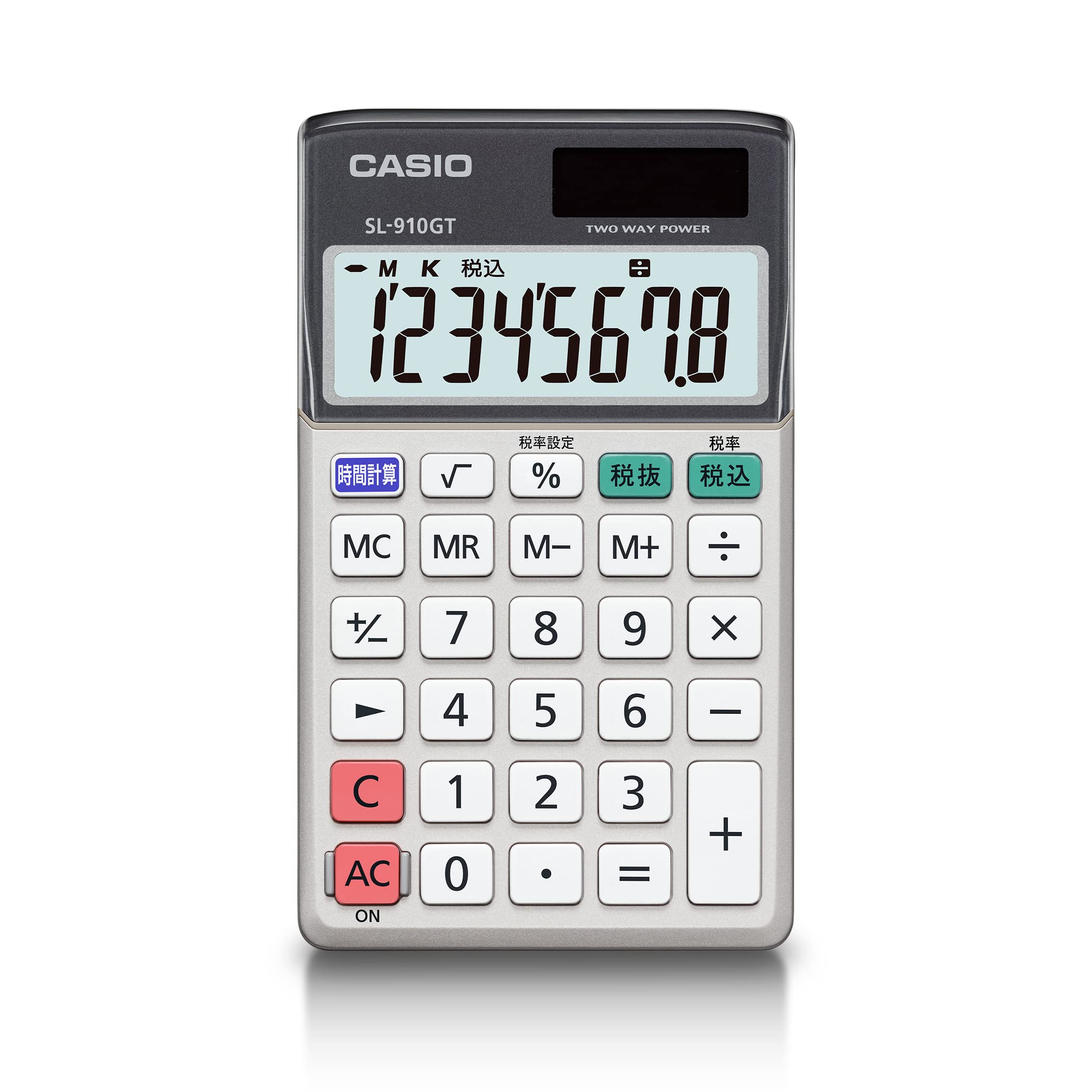 Casio SL-910GT-N 8-Digit Green Compliant Calculator - Notebook Style with Eco Mark Certification for Office, School & Finance Use