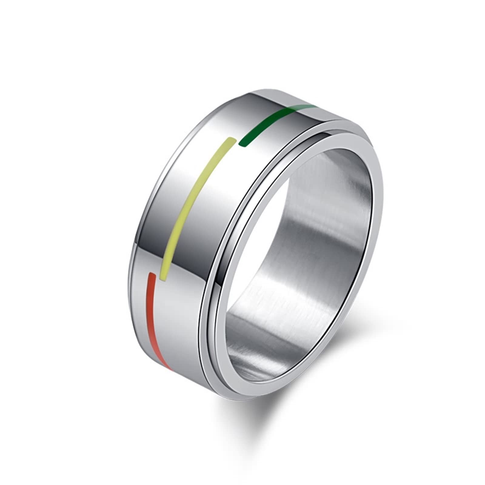 **Elegant Fidget Rings for Women & Men - Stainless Steel Engagement Rings with High Polish Epoxy Lines - Perfect for Stress Relief, Anxiety, and Everyday Wear**