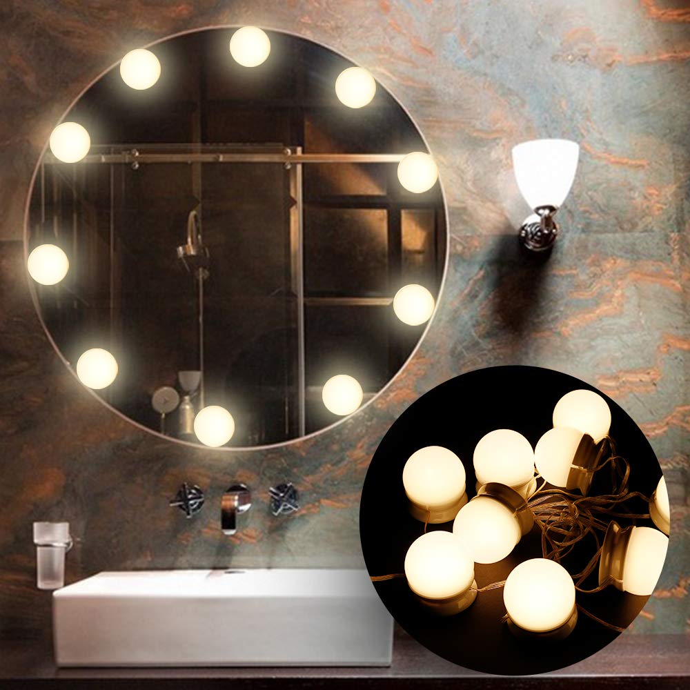 Anpro LED Light Kit with 10 Dimmable Bulbs, 3 Adjustable Color Modes, Makeup Mirror Light for Vanity, Bathroom, Party, Birthday Gift, Makeup Enthusiasts – Perfect for Home Makeup, Salon Lighting, and DIY Photography