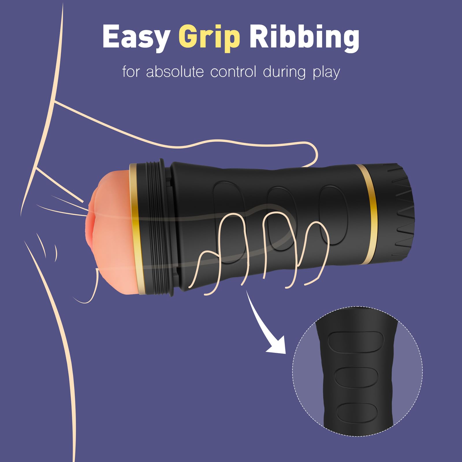 Realistic Male Masturbator for Men - Adjustable Twist Top Pocket Pussy Stroker | Soft Fleshy Penis Training Adult Toy | Discreet Solo Pleasure & Stress Relief at Home