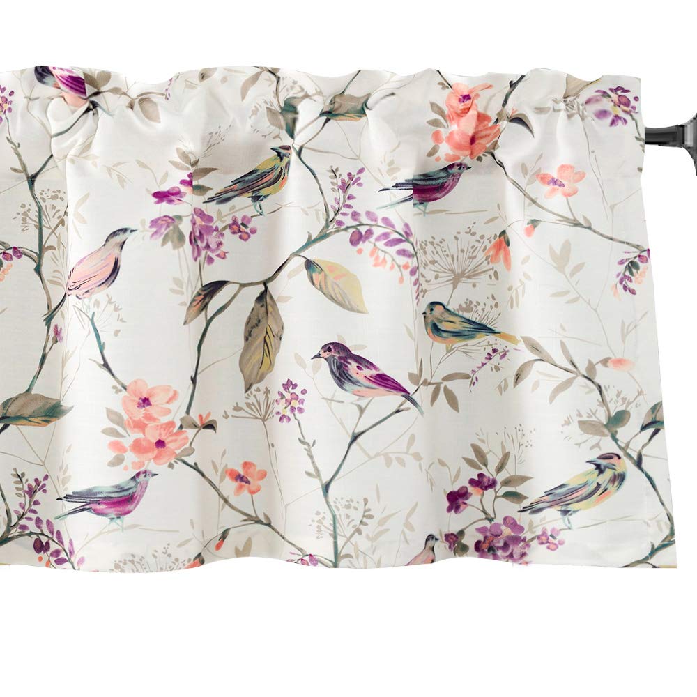 VOGOL Bird Pattern Kitchen Window Valances - 52