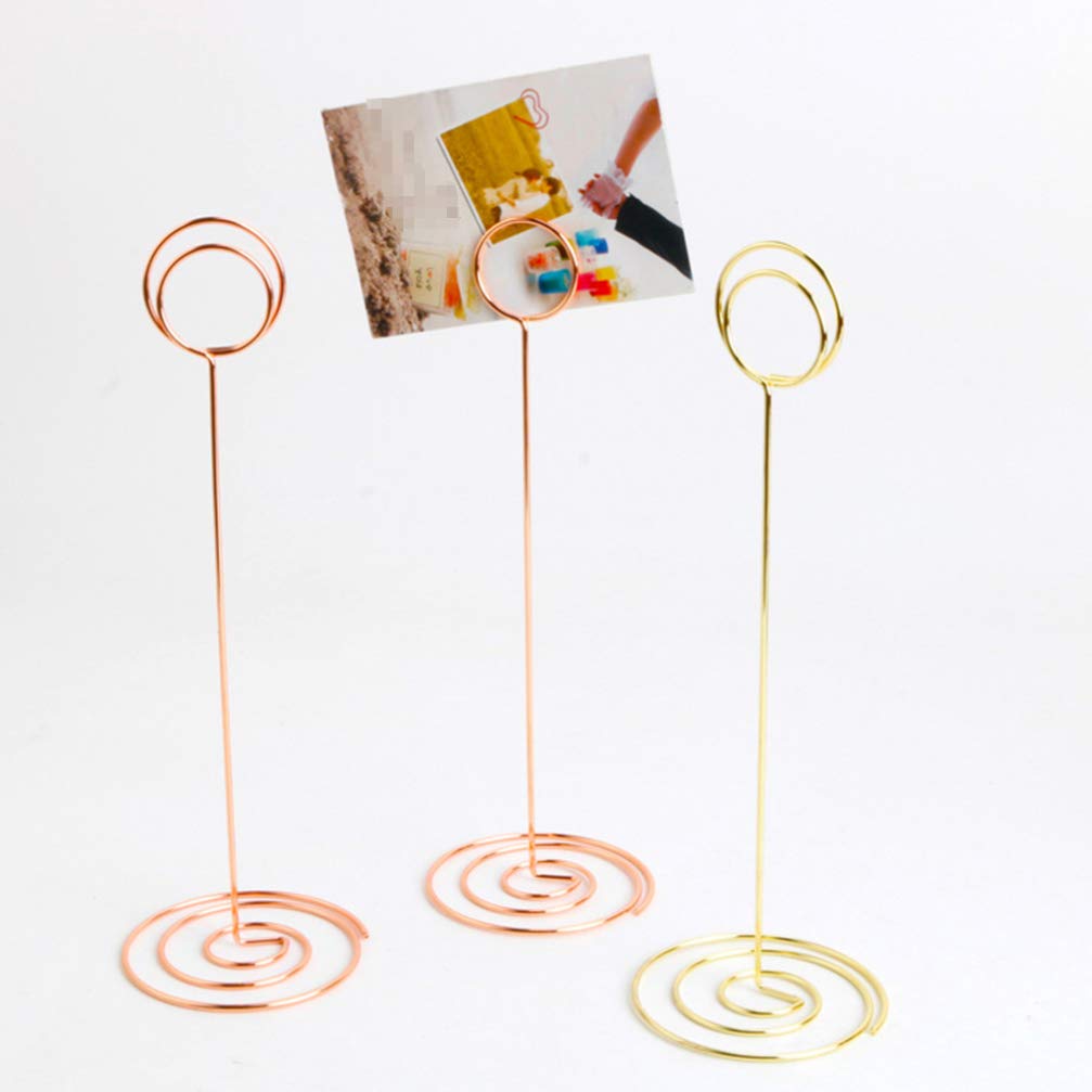 10pcs Heart-Shaped Iron Table Sign Holders - Round Wire Memo Stand for Dining Table, Photos, Place Cards & Picture Display - Perfect for Weddings, Restaurants & Home Decor