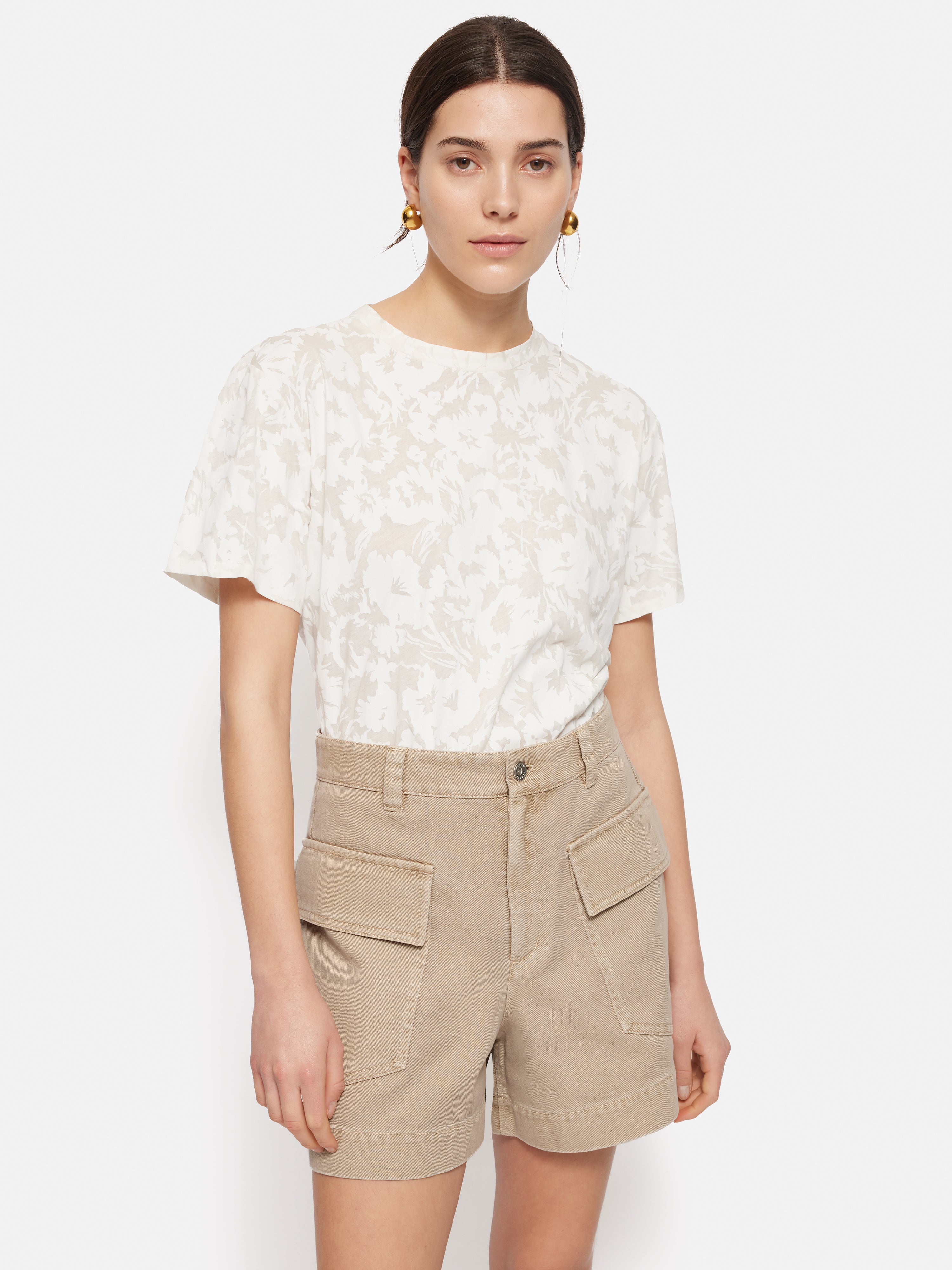 Printed Sheer Jersey Top for Women - Soft Breathable White Blouse for Summer | Casual Wear, Office Outfits & Date Night Looks
