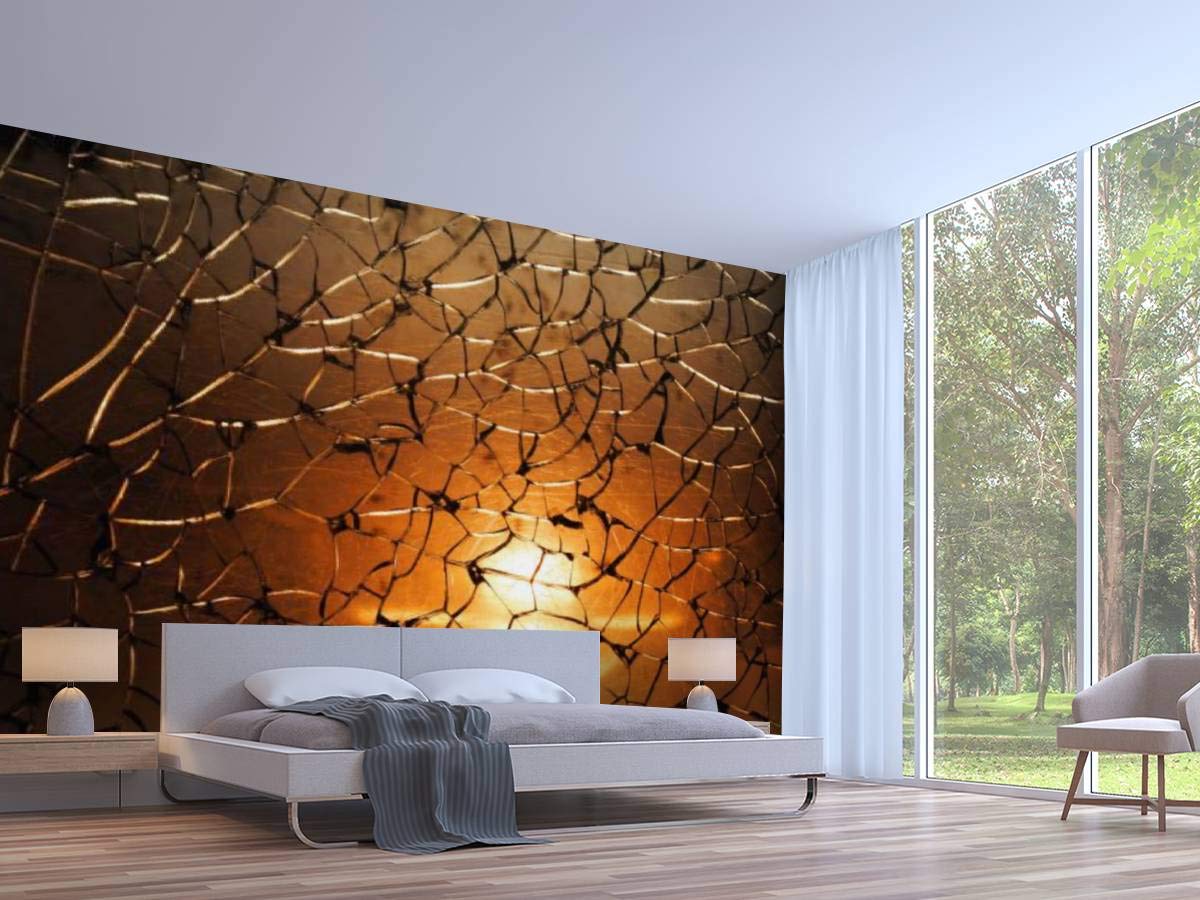 3D Wallpaper - Broken Glass Texture with Backlight Effect | Self-Adhesive Peel & Stick Wall Mural for Bedroom, Living Room, Dorm Decor | Shattered Mirror Background for Walls, Ceiling & Wardrobe | Perfect for Modern Home, Office & Commercial Spaces