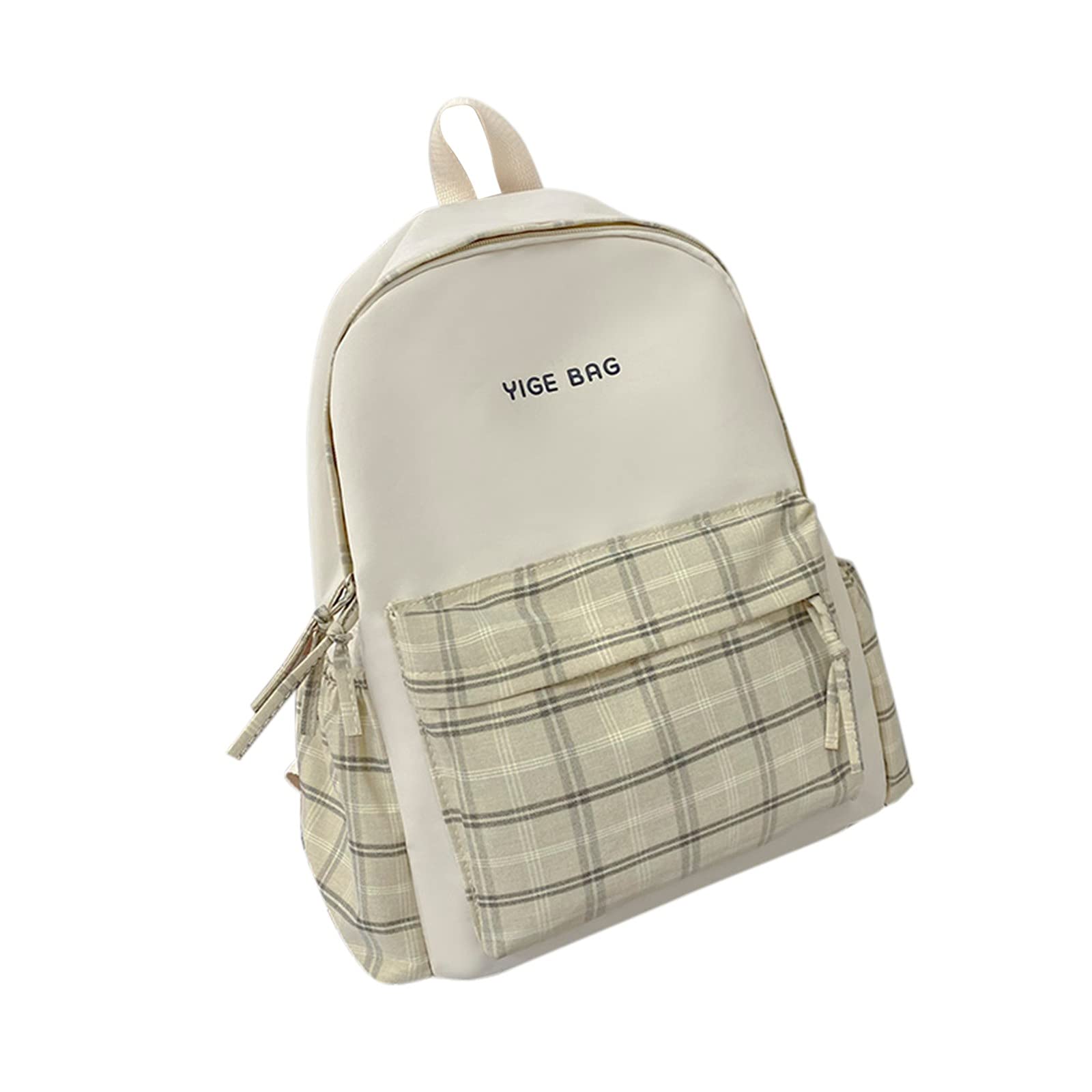 Stylish Pink Plaid Backpack for Girls - Lightweight School Backpack with Reflective Zipper Design - Perfect for School, College, Travel & Daily Use