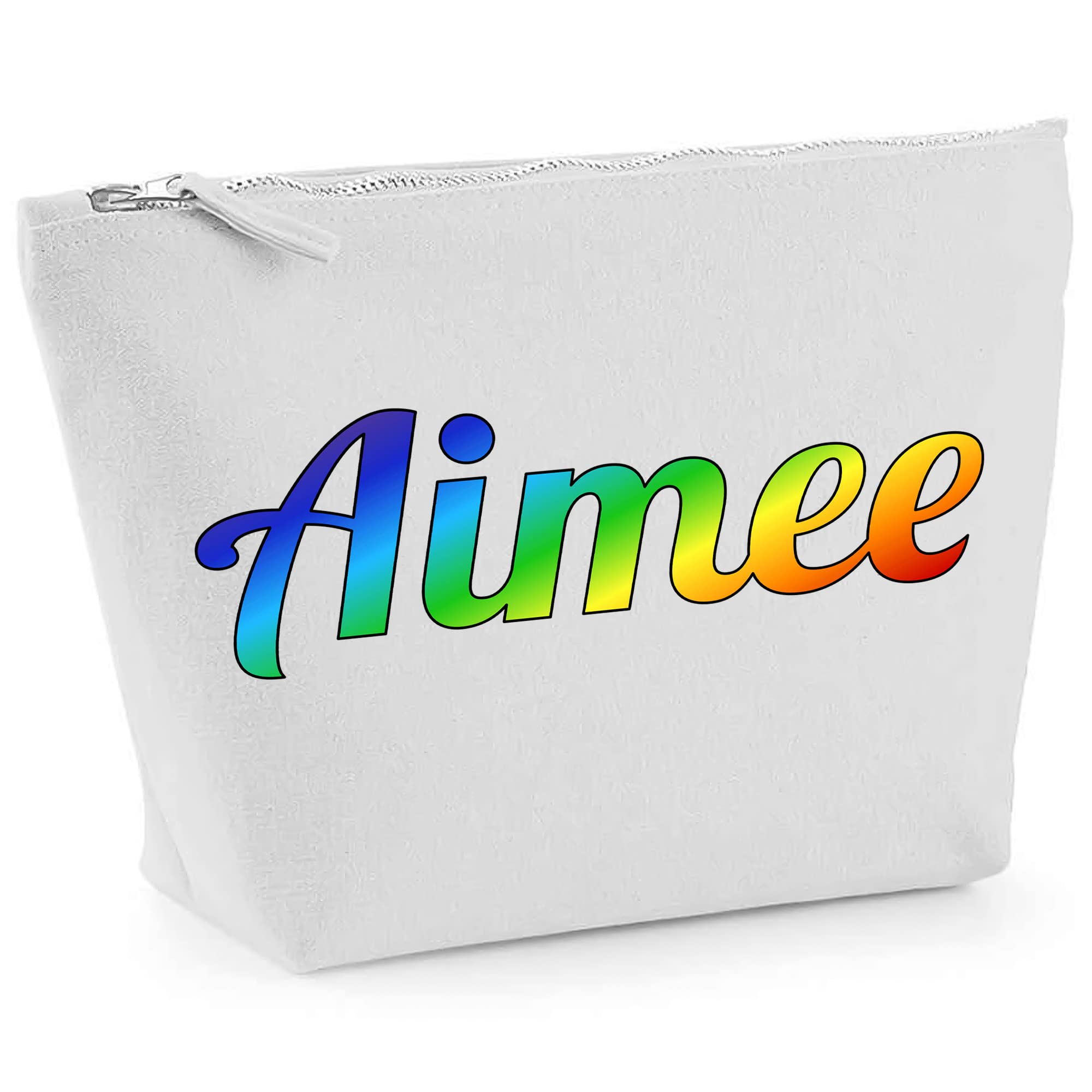 **Custom Rainbow Print Makeup Bag - Personalized Birthday Gift for Women, Travel Cosmetic Pouch, Makeup Organizer (Medium, Black) - Perfect for Travel, Gifts & Daily Beauty Essentials**