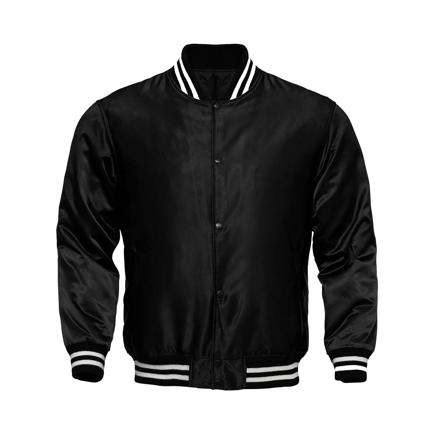Men's Retro Satin Polyester Varsity Jacket - Casual Zip-Up Style for Everyday Wear and Outdoor Activities