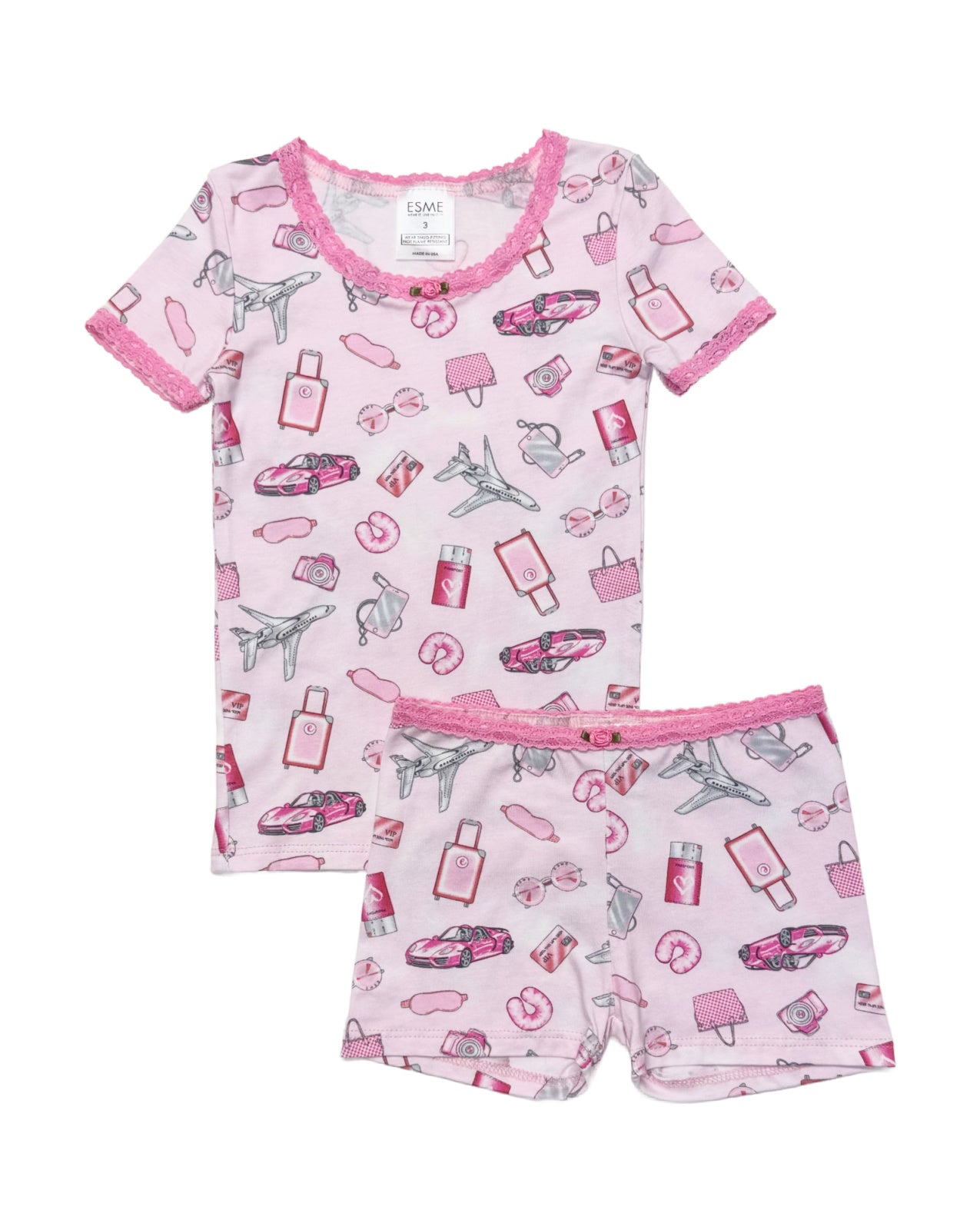 JetSet Women's Short Sleeve Top & Shorts Set - Casual Summer Outfit for Beach, Travel & Everyday Wear