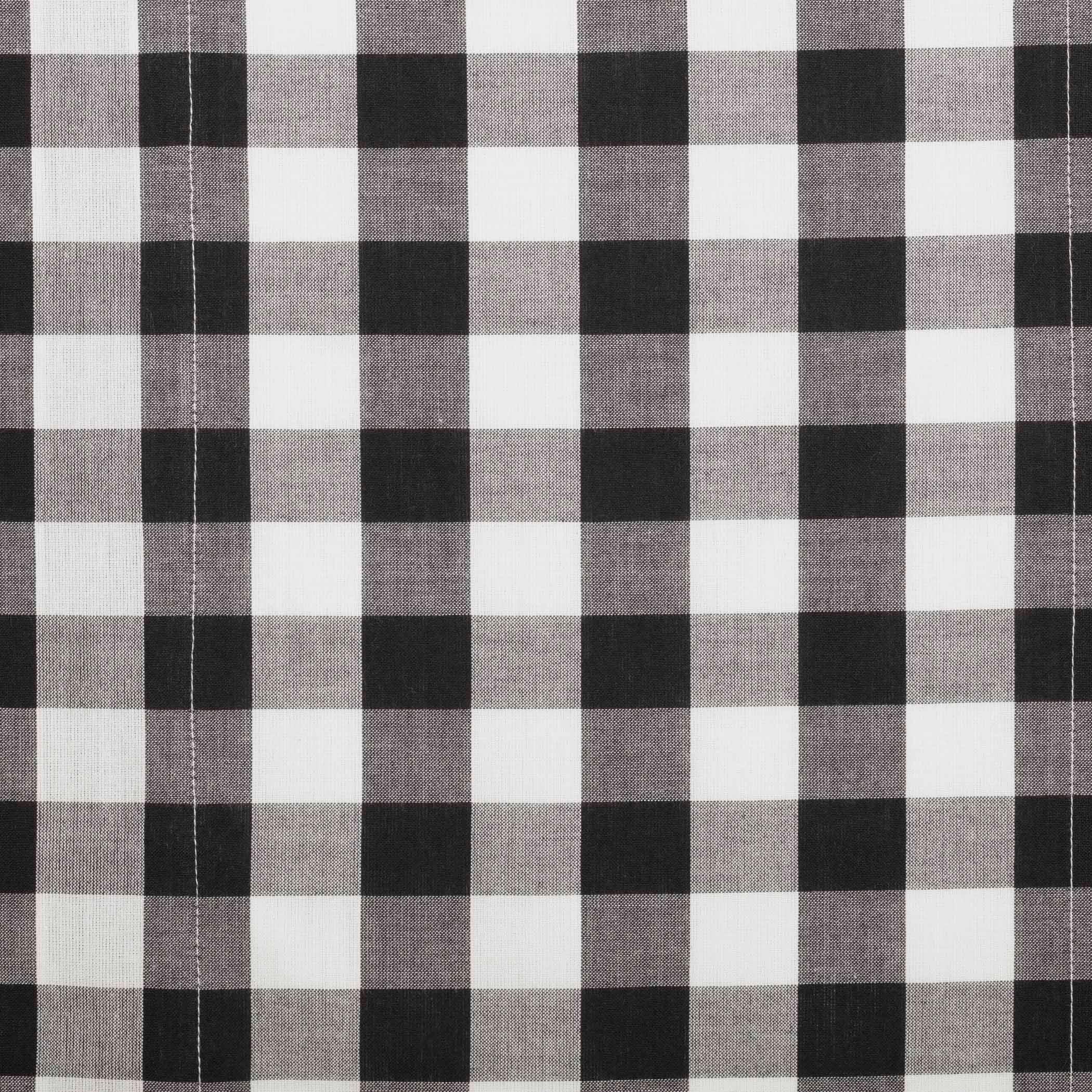 Annie Buffalo Black Check Prairie Short Panel Set of 2 - 63x36x18 Inches - Farmhouse Style Window Curtains for Living Room & Bedroom - VHC Brands