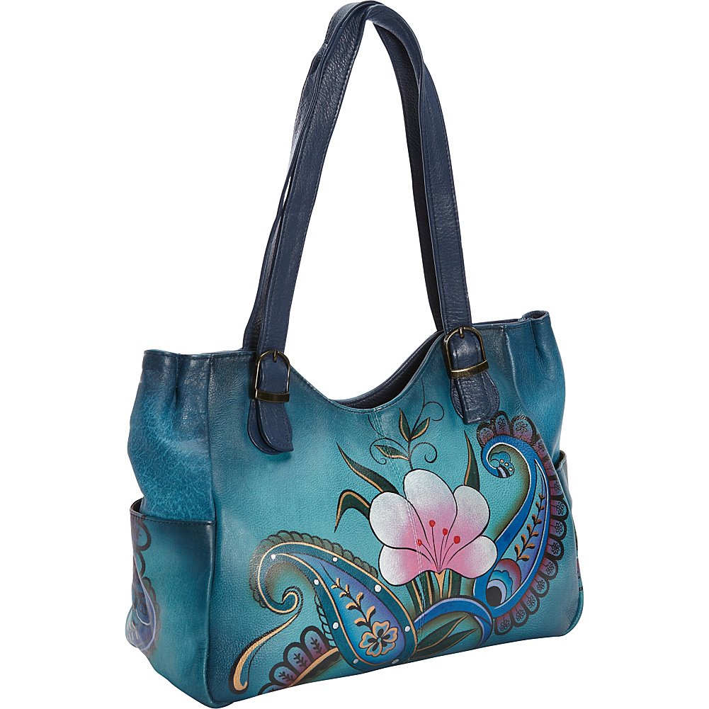 Anuschka Anna Women's Genuine Leather Shoulder Bag - Hand-Painted Floral Artwork, Stylish Crossbody Purse for Work, Travel & Everyday Use