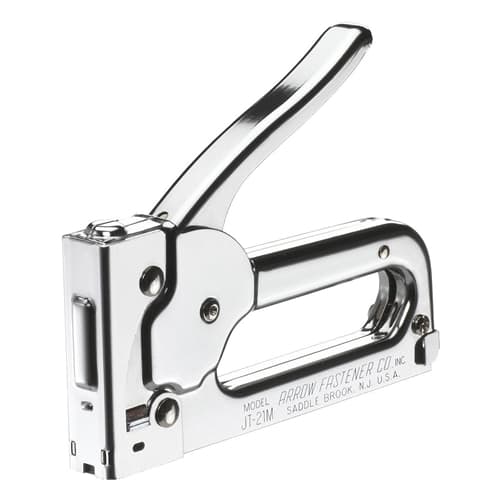 Arrow JT21CM All Chrome Junior Staple Gun Tacker - Uses 214, 215, 276 Staples - Perfect for DIY Projects, Upholstery & Home Repairs