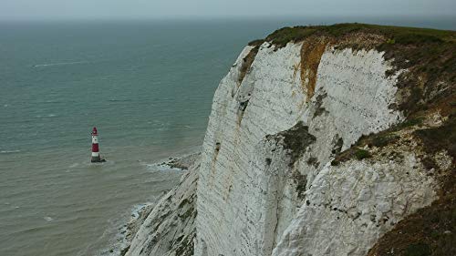 20x30 Inch Lighthouse England Chalk Cliffs Laminated Poster - Vibrant Colors & High-Quality Print - Perfect for Living Room, Bedroom, Office Decor - Ready to Frame Wall Art