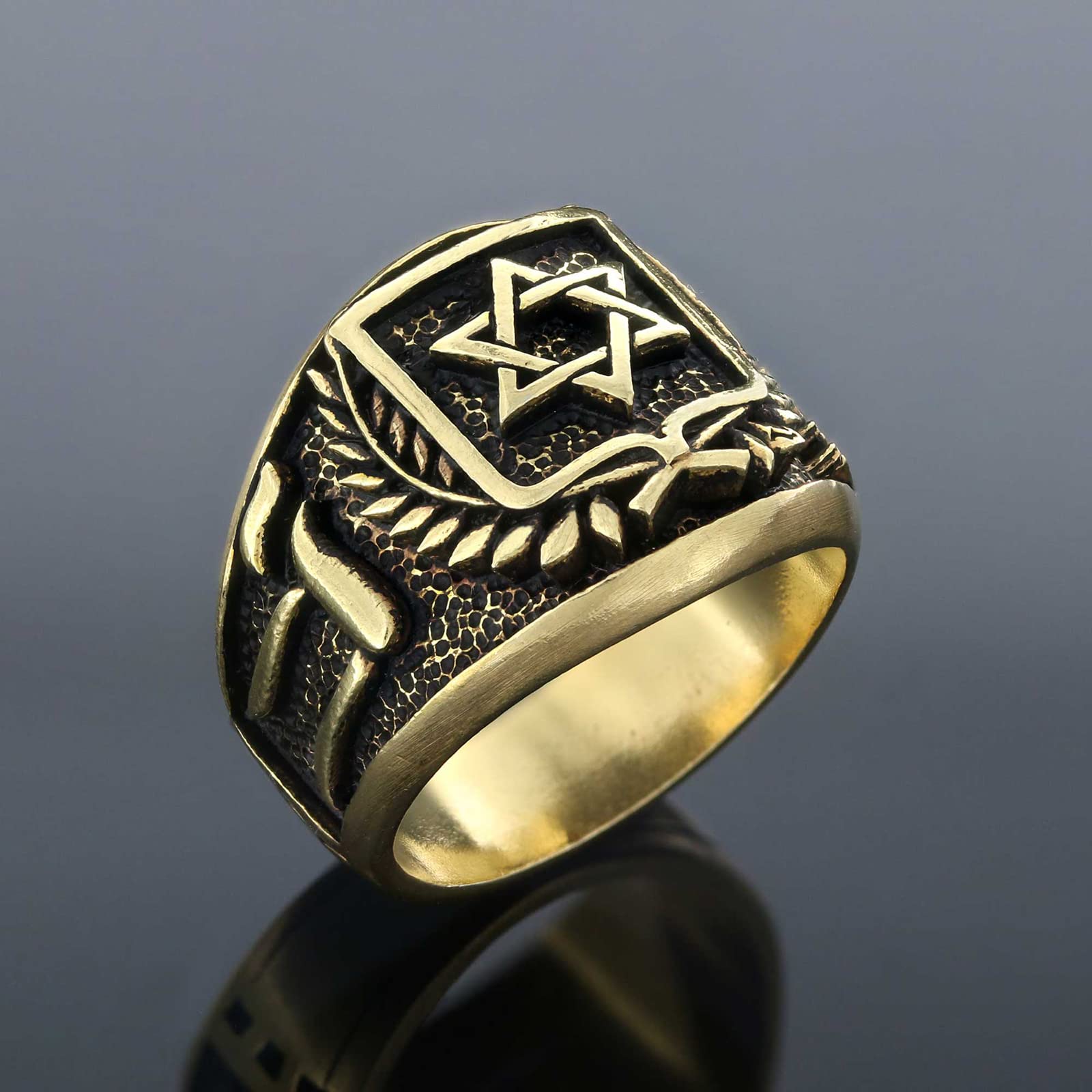Star of David Ring - Jewish Star Jewelry with Custom Hebrew Engraving | Magen David & Shield of David Ring | Perfect for Hanukkah Gifts, Bar Mitzvah & Jewish Wedding Jewelry