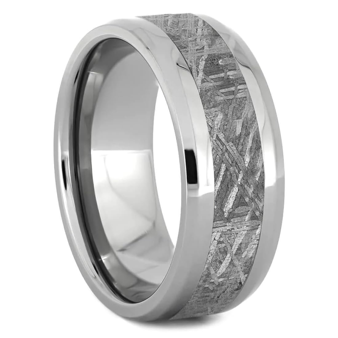 Gibeon Meteorite 8mm Titanium Comfort-Fit Wedding Band for Men & Women - Durable Unisex Titanium Ring for Everyday Wear, Anniversary & Special Occasions
