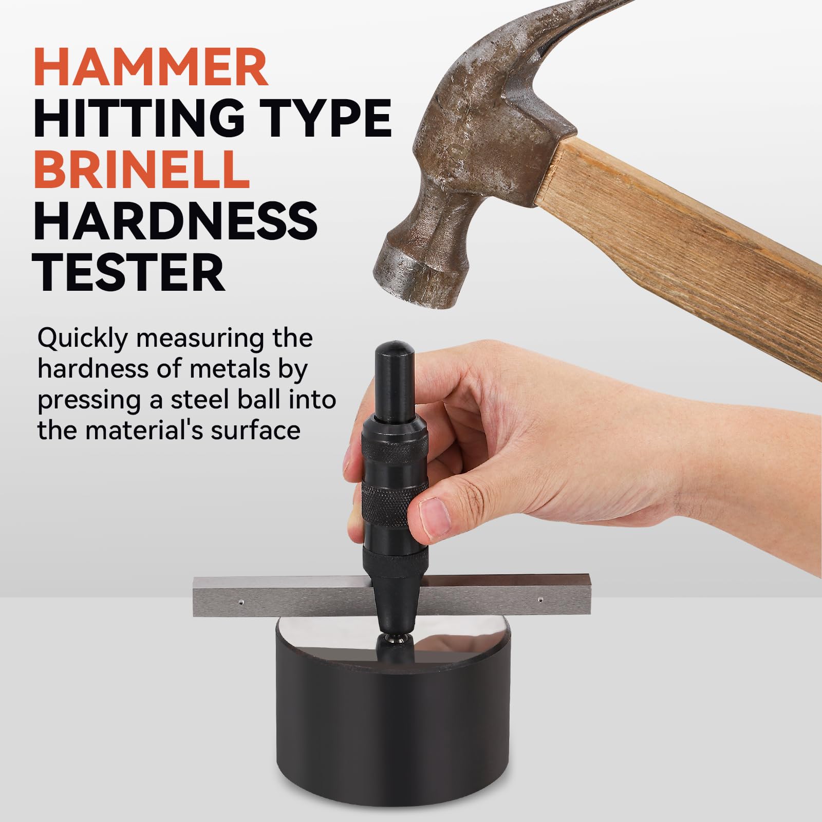 BAOSHISHAN Portable Brinell Hardness Tester with Digital Microscope - Metal & Casting Hardness Testing Kit w/5 Test Blocks - Ideal for On-Site Quality Control & Industrial Material Inspection
