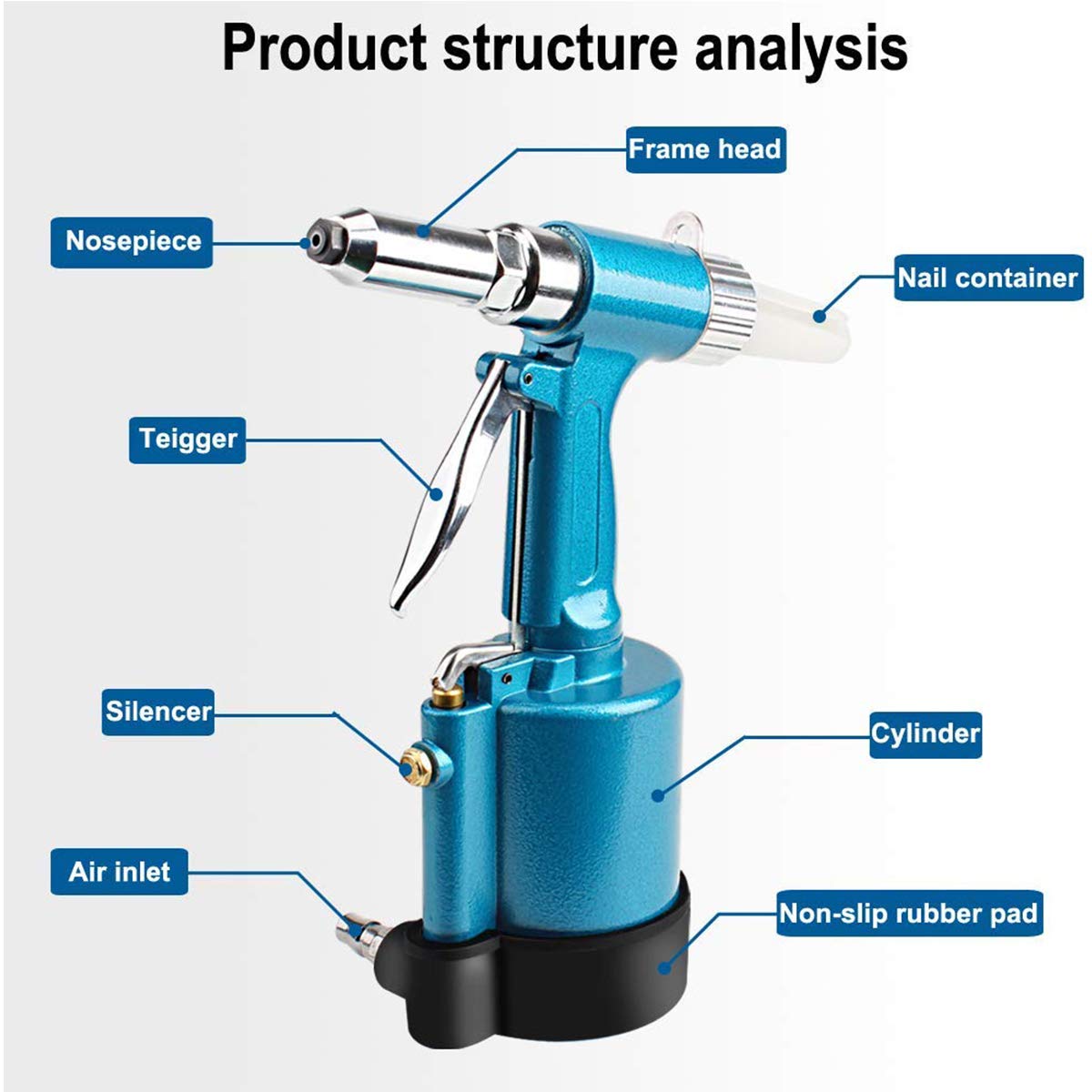 MACHSWON Professional Air Rivet Gun Kit - 1/8