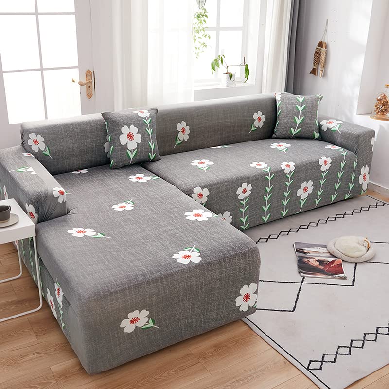 Elastic Stretch L-Shaped Sofa Cover for Corner Couch - Breathable Slipcover for 1/2/3/4-Seater Living Room Furniture (145-185cm, Large) - Perfect for Home Decor, Pet Protection & Spill Prevention
