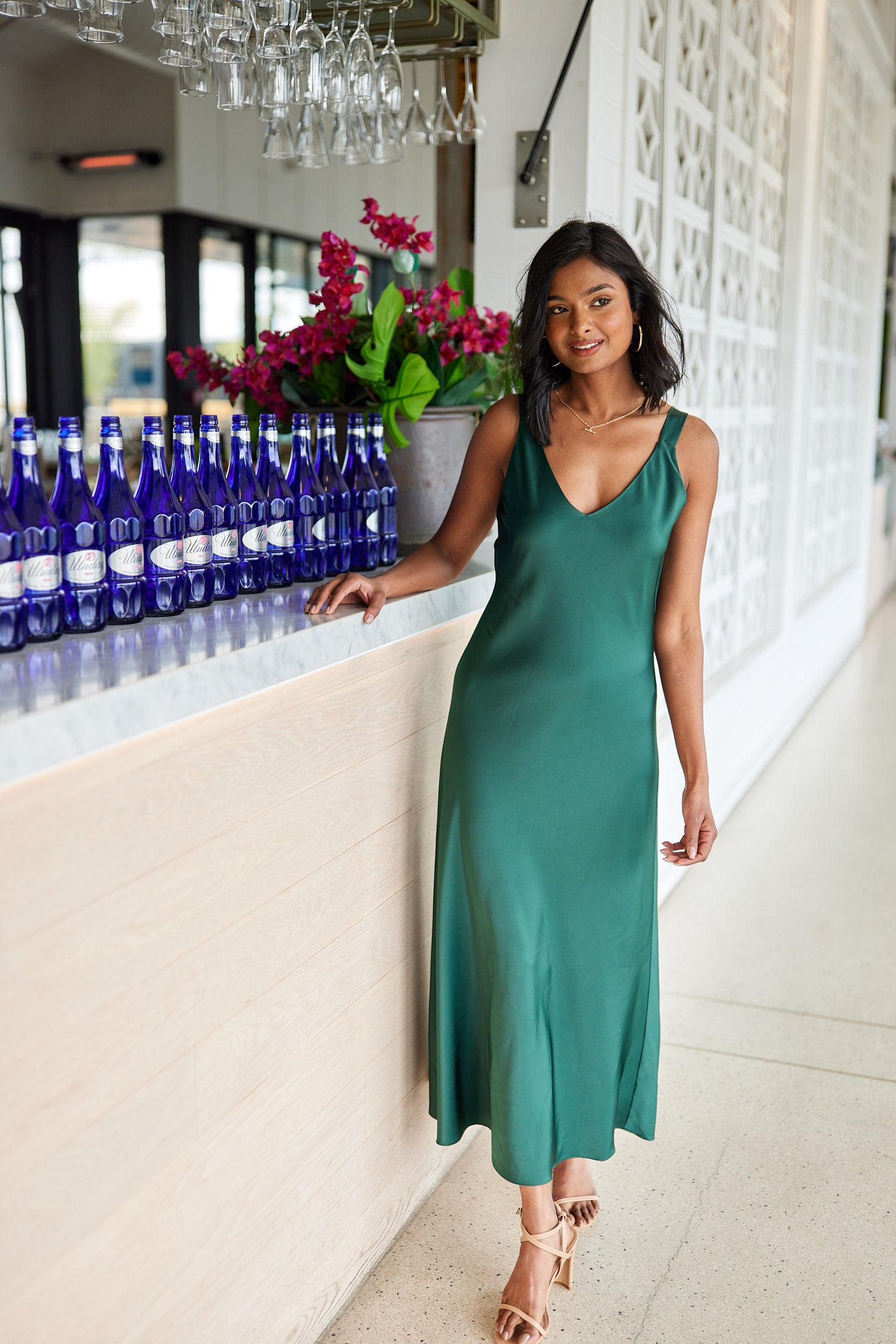 Shine On Ella Slip Dress - Elegant Green Party Dress for Women, Perfect for Weddings, Cocktail Parties & Evening Events | SEO Friendly Fashion Attire