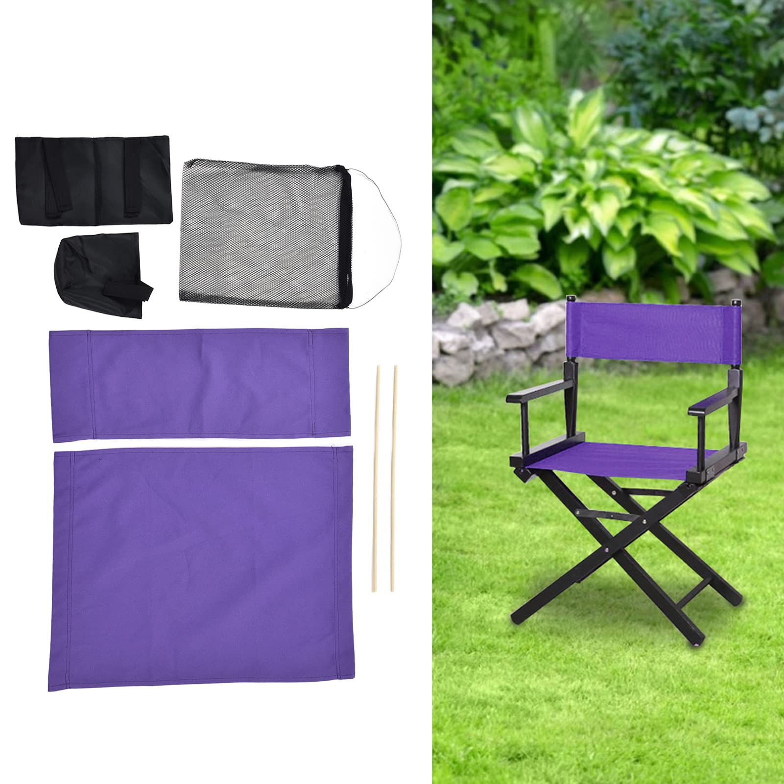 Wobythan Durable Director Chair Covers - Replacement Canvas Seat Cover for Folding Chairs, Stool Protector - Purple Home & Outdoor Use for Patio, Beach, Camping, and Backyard Relaxation