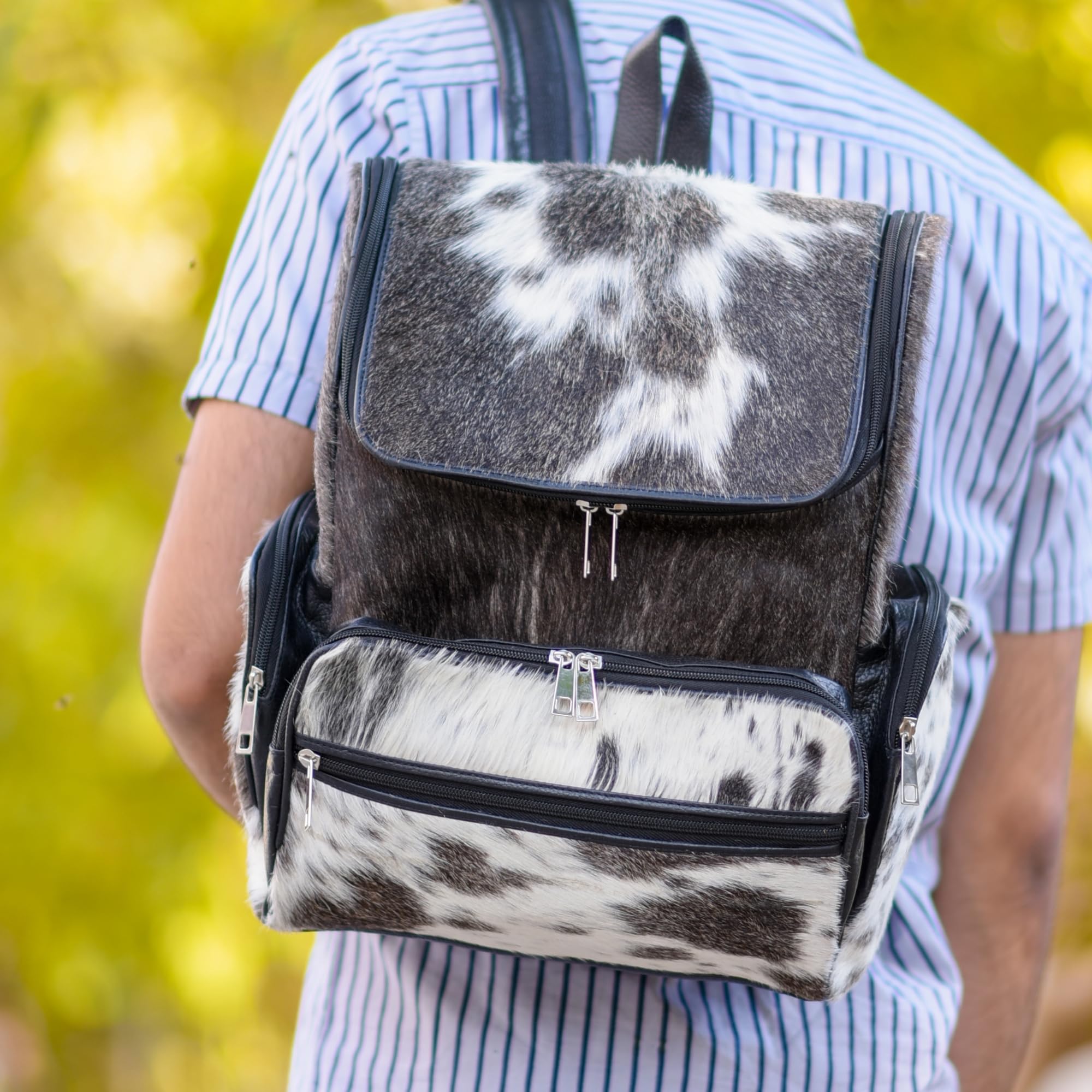 CHAYELL Genuine Cowhide Leather Backpack with Laptop Compartment - Western Fringe Design Travel Backpack & Diaper Bag for Women | Perfect for Work, College, Outdoor Adventures & Baby Care